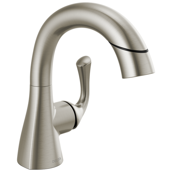 Single Handle Pull-Down Bathroom Faucet in Spotshield Brushed ...