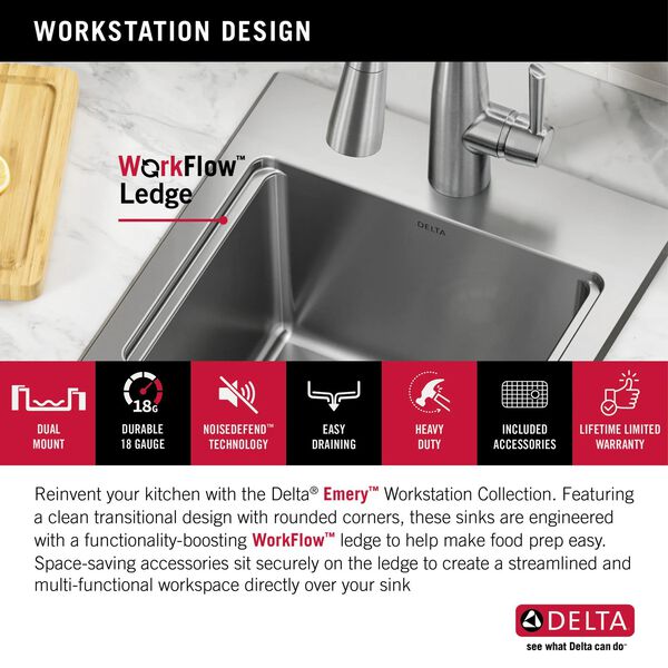 15” Stainless Steel Workstation Kitchen Bar Sink Drop-In ...