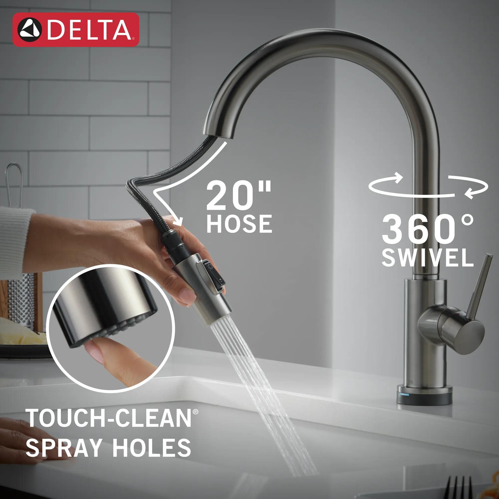 VoiceIQ® Kitchen Faucet with Touch2O® Technology with Touchless