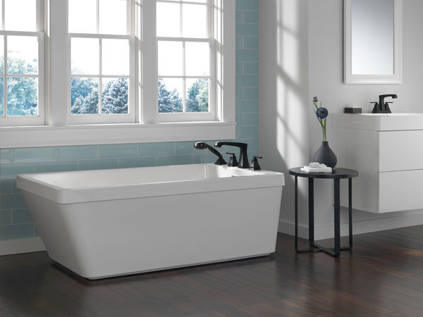 60 In X 32 Freestanding Tub With, Delta Freestanding Bathtub Faucet