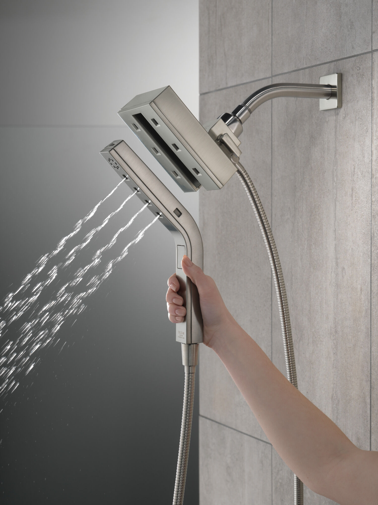 H2Okinetic® In2ition® 4-Setting Two-in-One Shower in Lumicoat