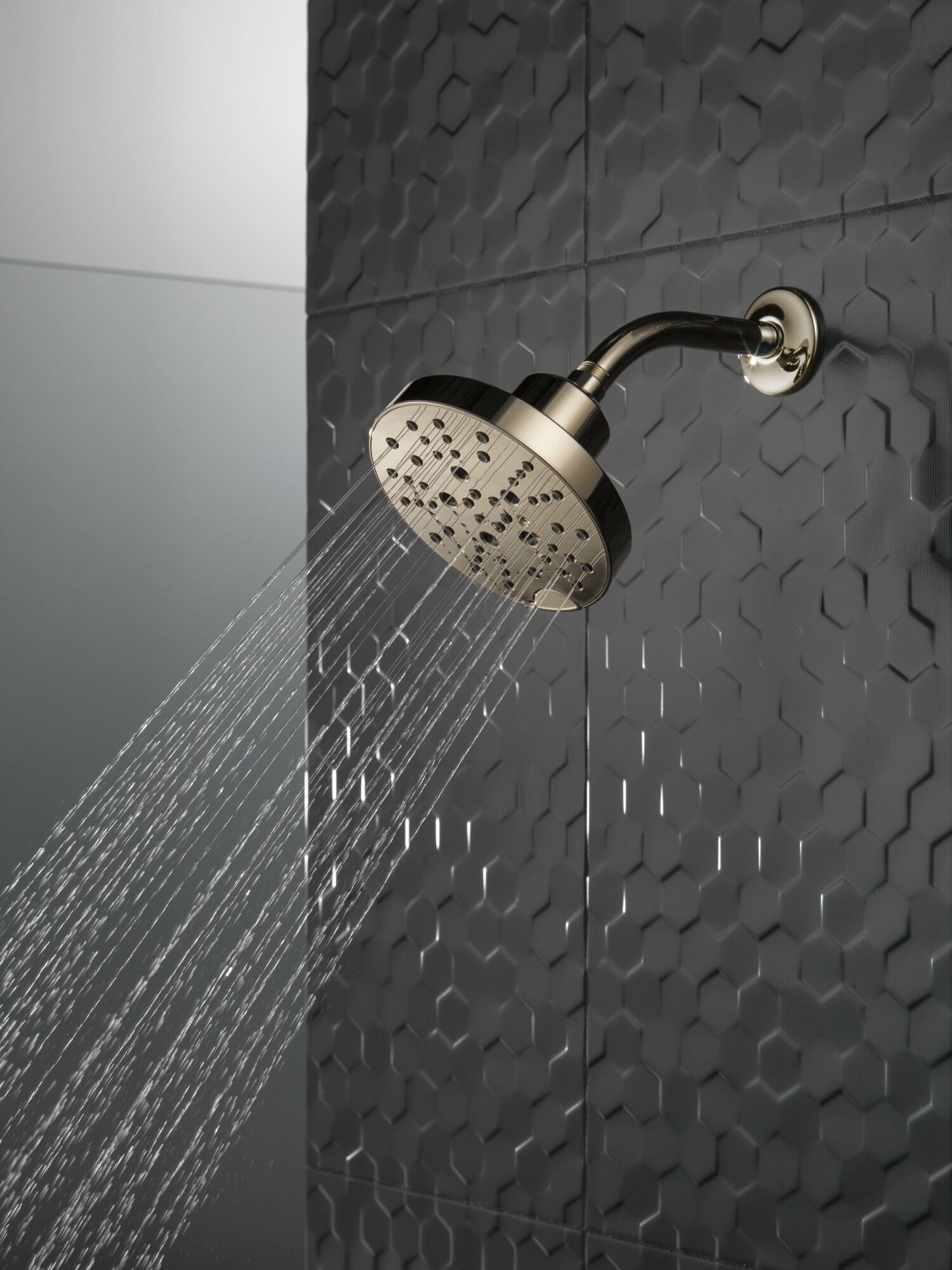 H2Okinetic® 5-Setting Contemporary Raincan Shower Head in Lumicoat
