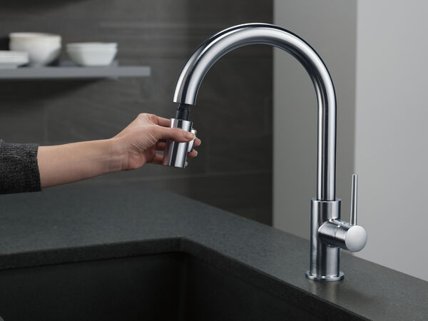 Single Handle Pull-Down Kitchen Faucet in Arctic Stainless ...