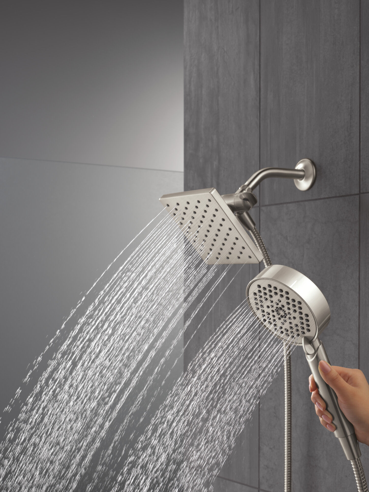 5-Setting Two-in-One Combination Shower in Spotshield Brushed