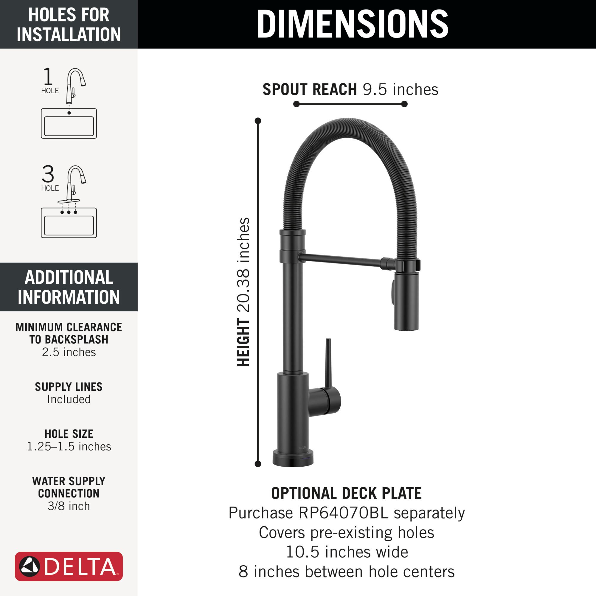 Touch2O® Technology Kitchen Faucet with Touchless Technology in