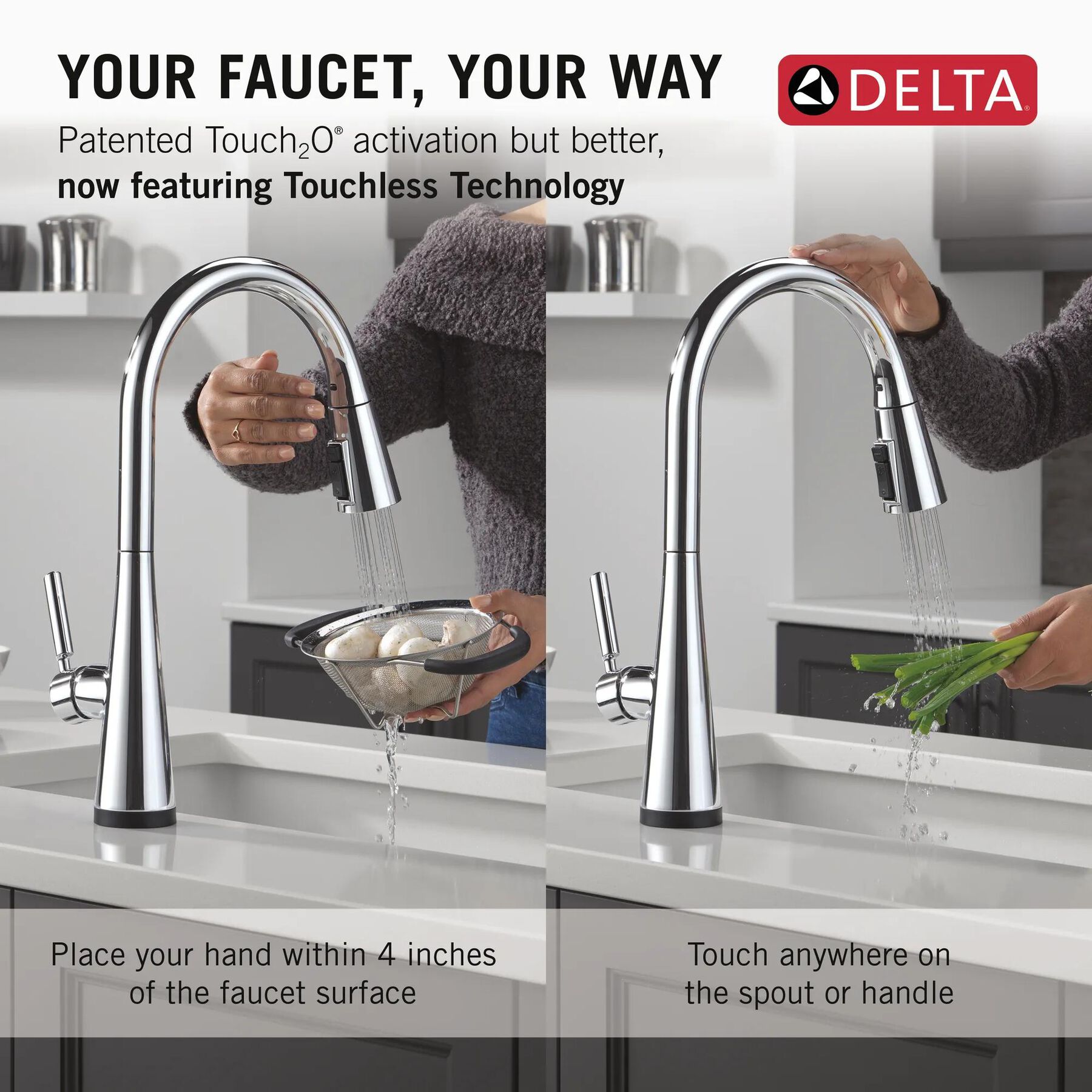 Single Handle Kitchen Pull-Down Faucet with Touch2O Technology, image 11