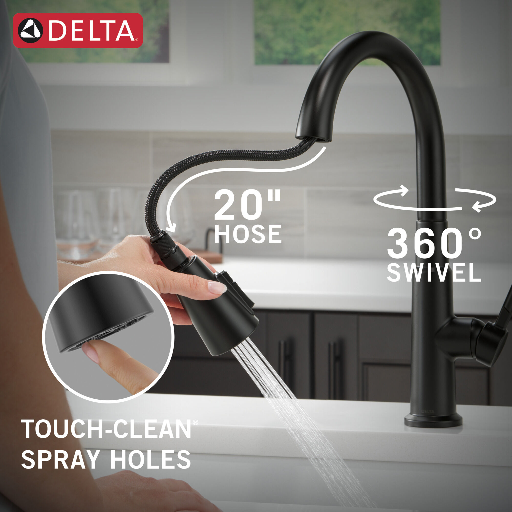 Single Handle Pull-Down Kitchen Faucet with Soap Dispenser and