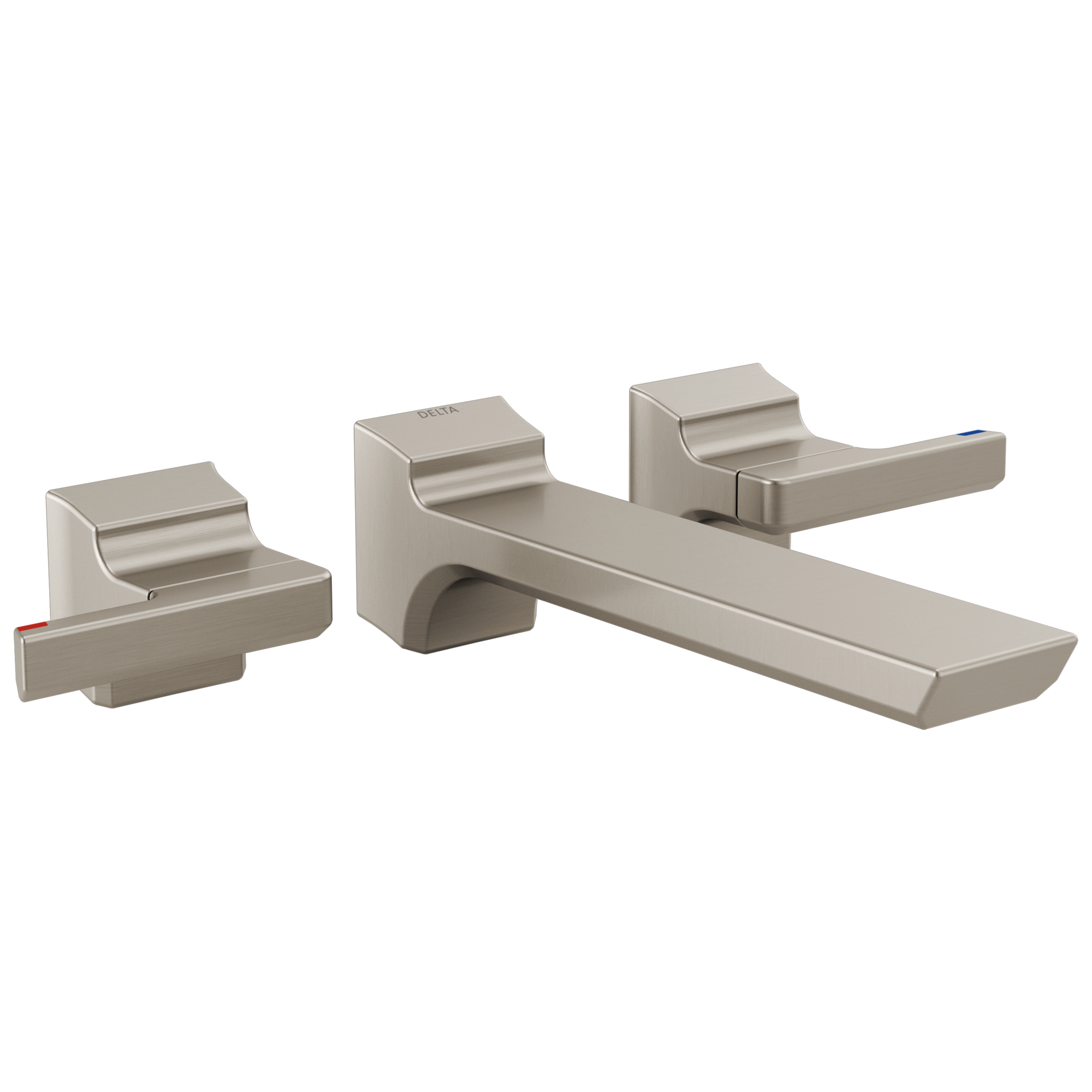 Delta Faucet Pivotale Two Handle Wall Mount Bathroom Faucet Trim - Lumicoat - Stainless