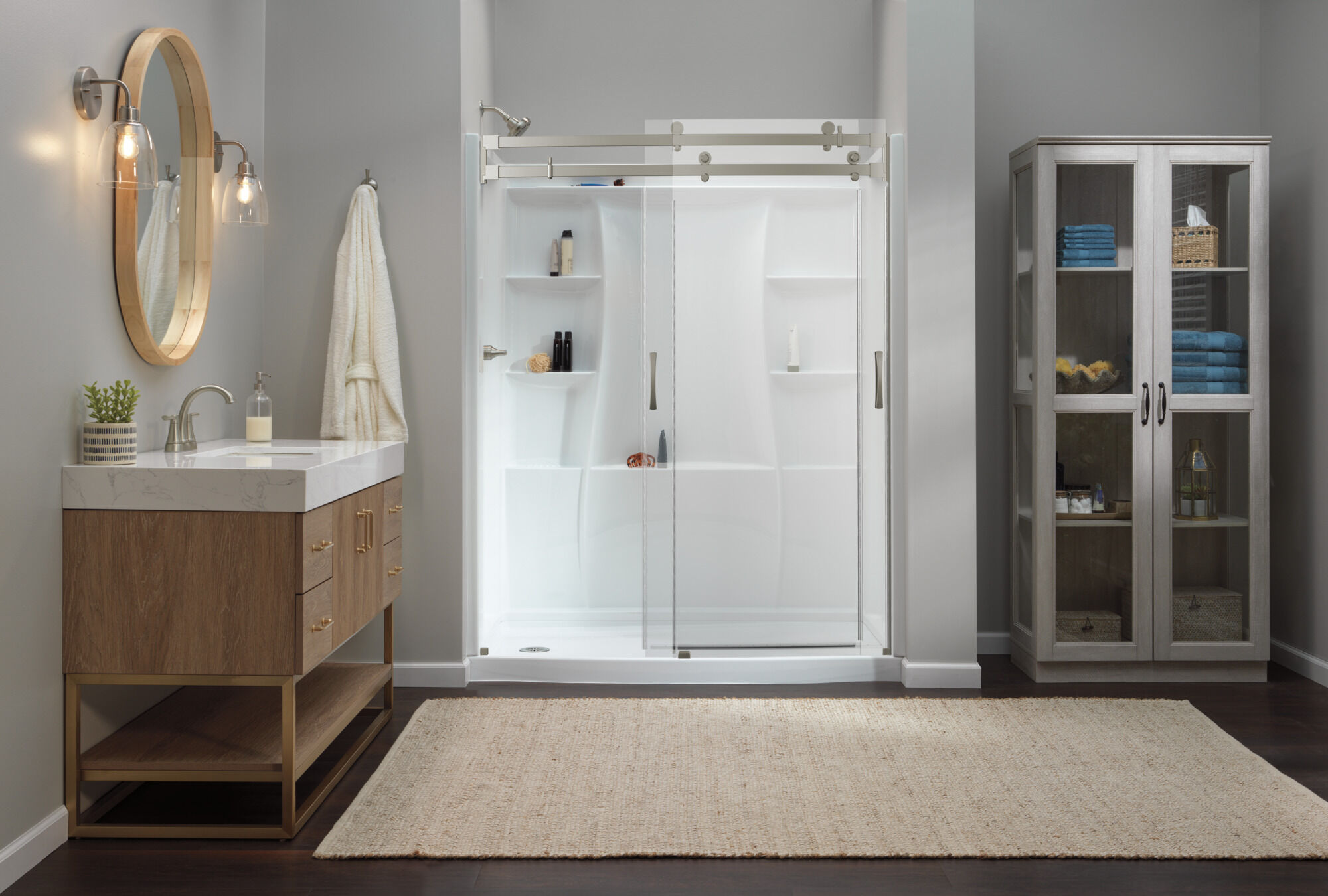 Two Handle Centerset Bathroom Faucet in Spotshield Brushed Nickel Two Handle Centerset Bathroom Faucet in Spotshield Brushed Nickel