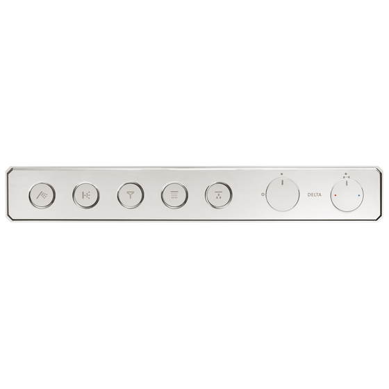 Traditional High Flow Push Button Thermostatic Trim - 5 Outlet in ...