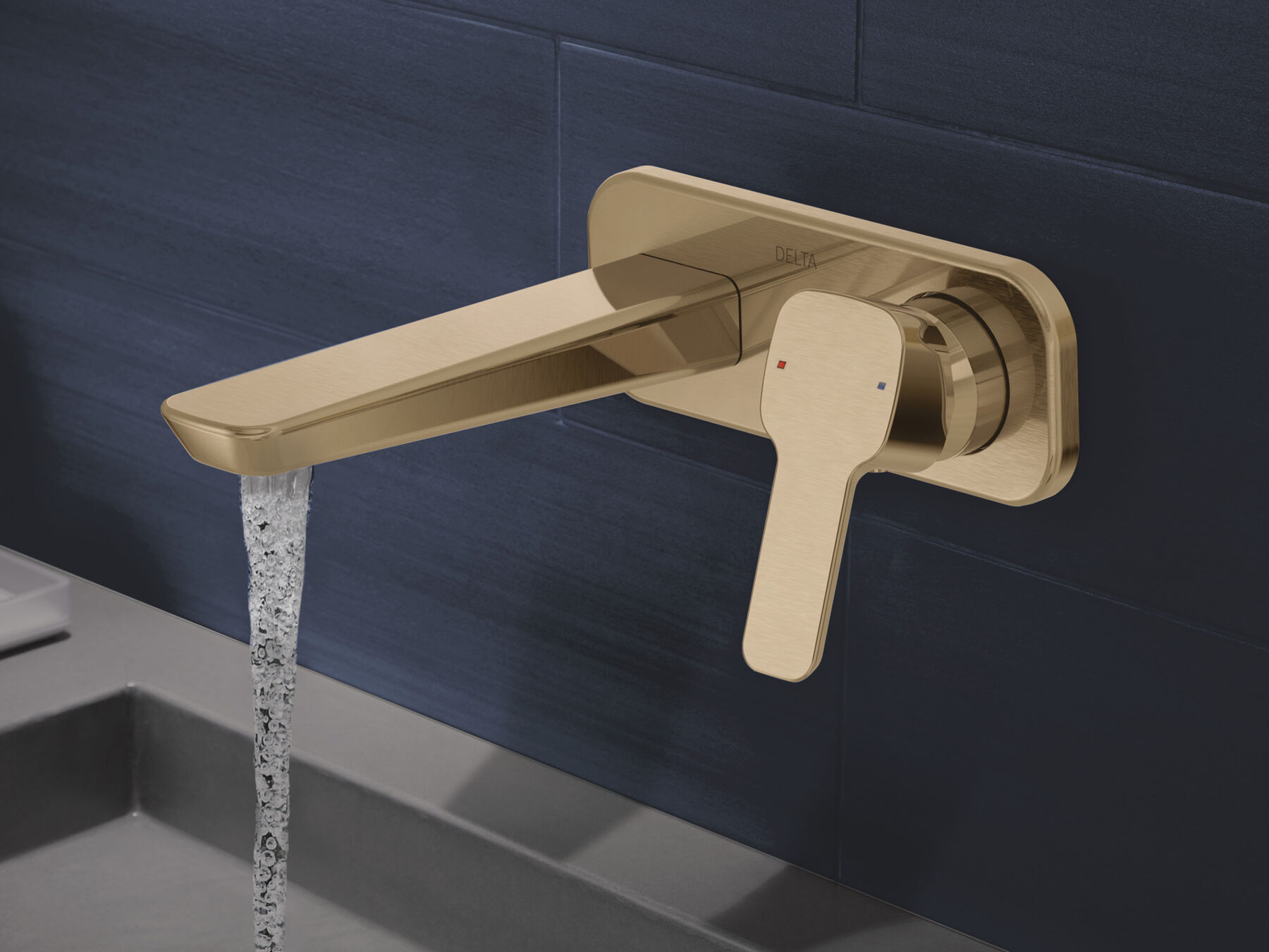Single Handle Wall Mount Bathroom Faucet Trim in Champagne Bronze ...