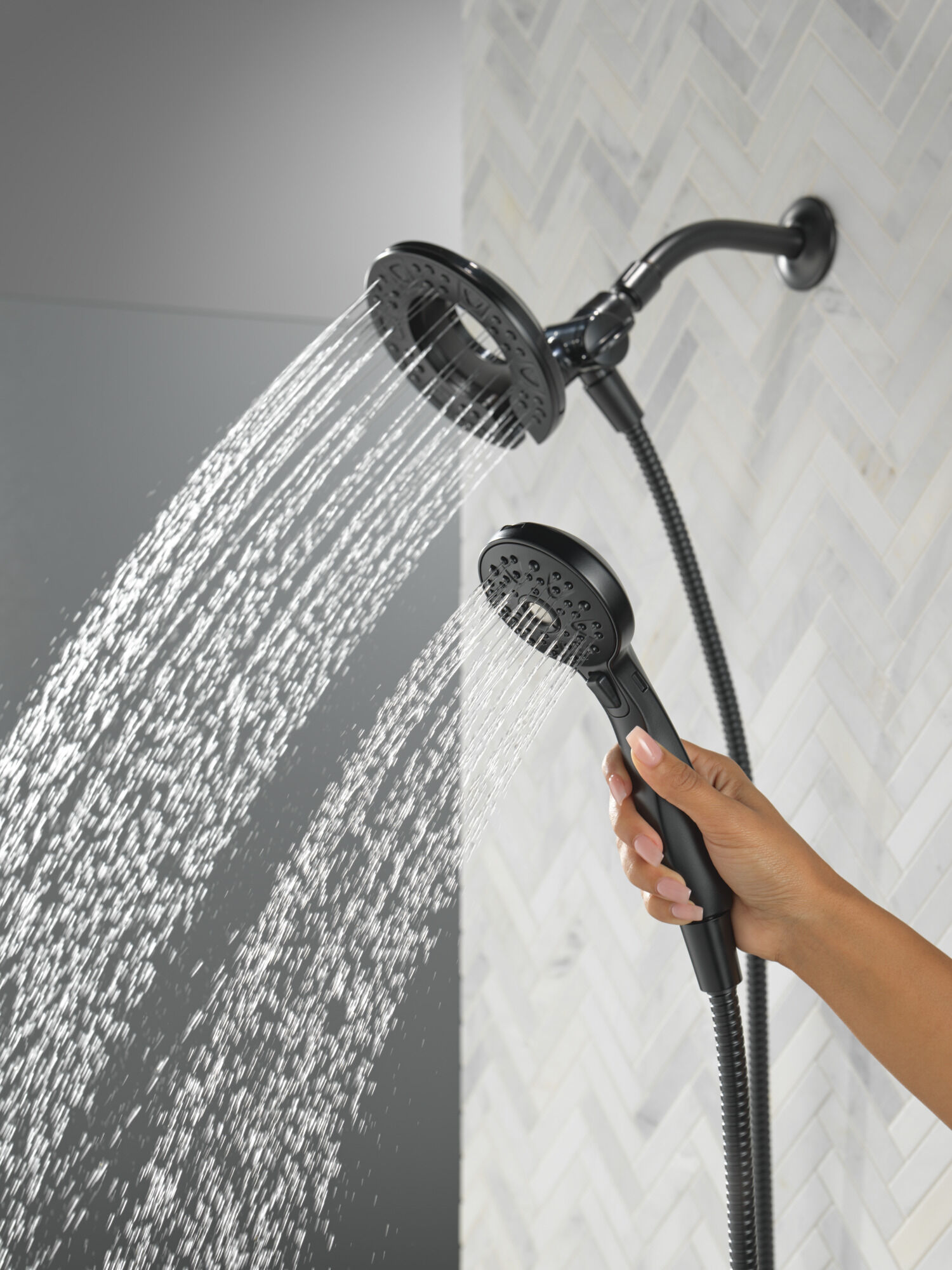 In2ition® 4-Setting Two-in-One Shower in Matte Black 75494BL