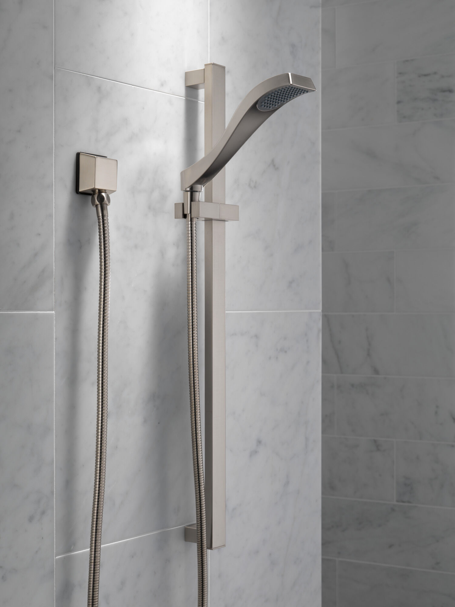 Premium Single-Setting Slide Bar Hand Shower in Stainless 57051-SS