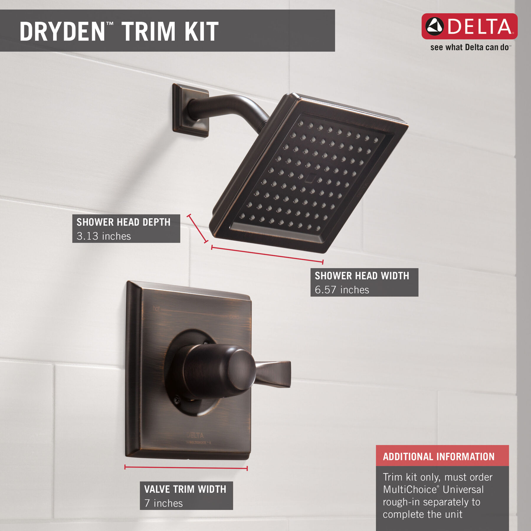 Monitor® 14 Series Shower Trim in Bronze T14251RB Delta Faucet