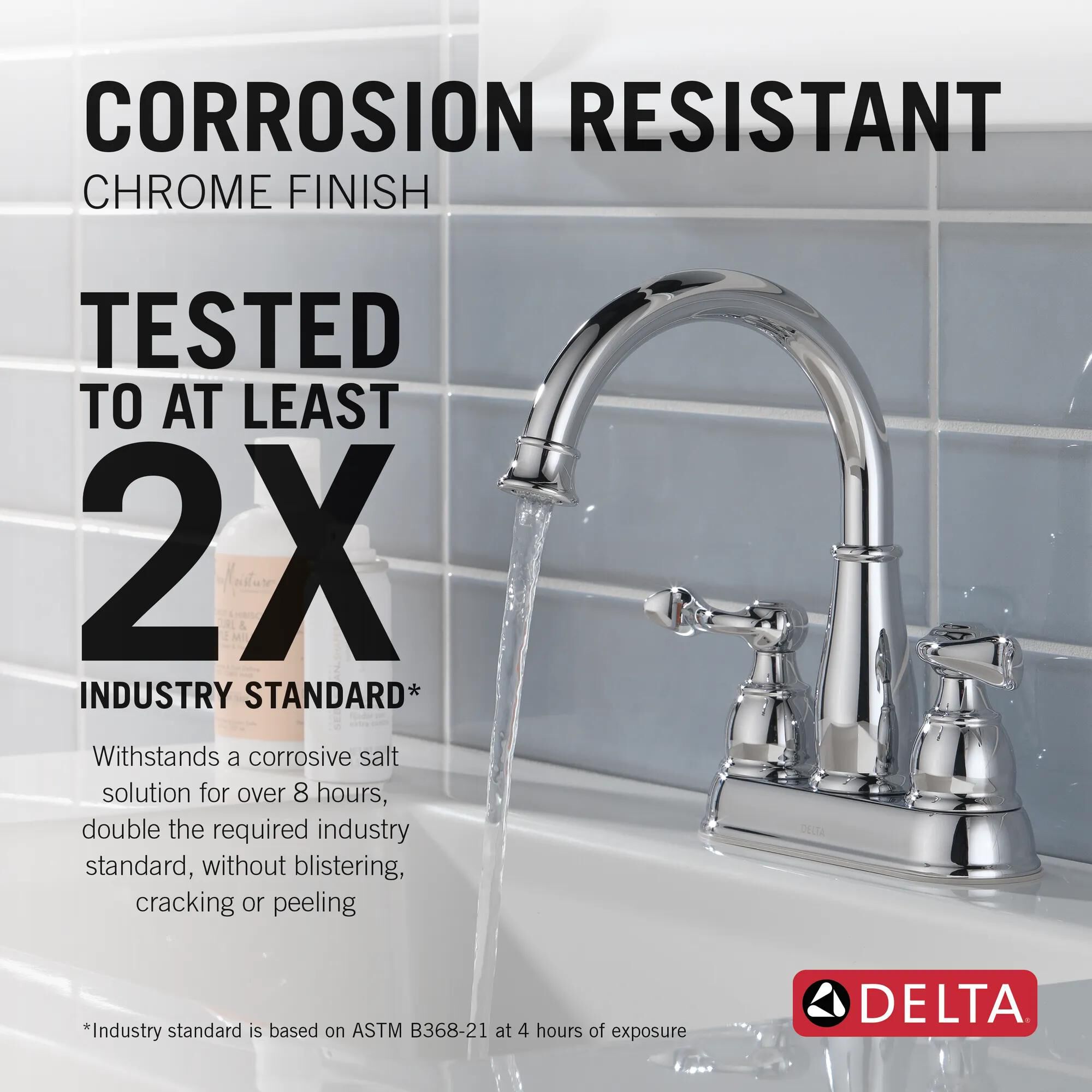 Two Handle Centerset Bathroom Faucet in Chrome 25896LF | Delta Faucet