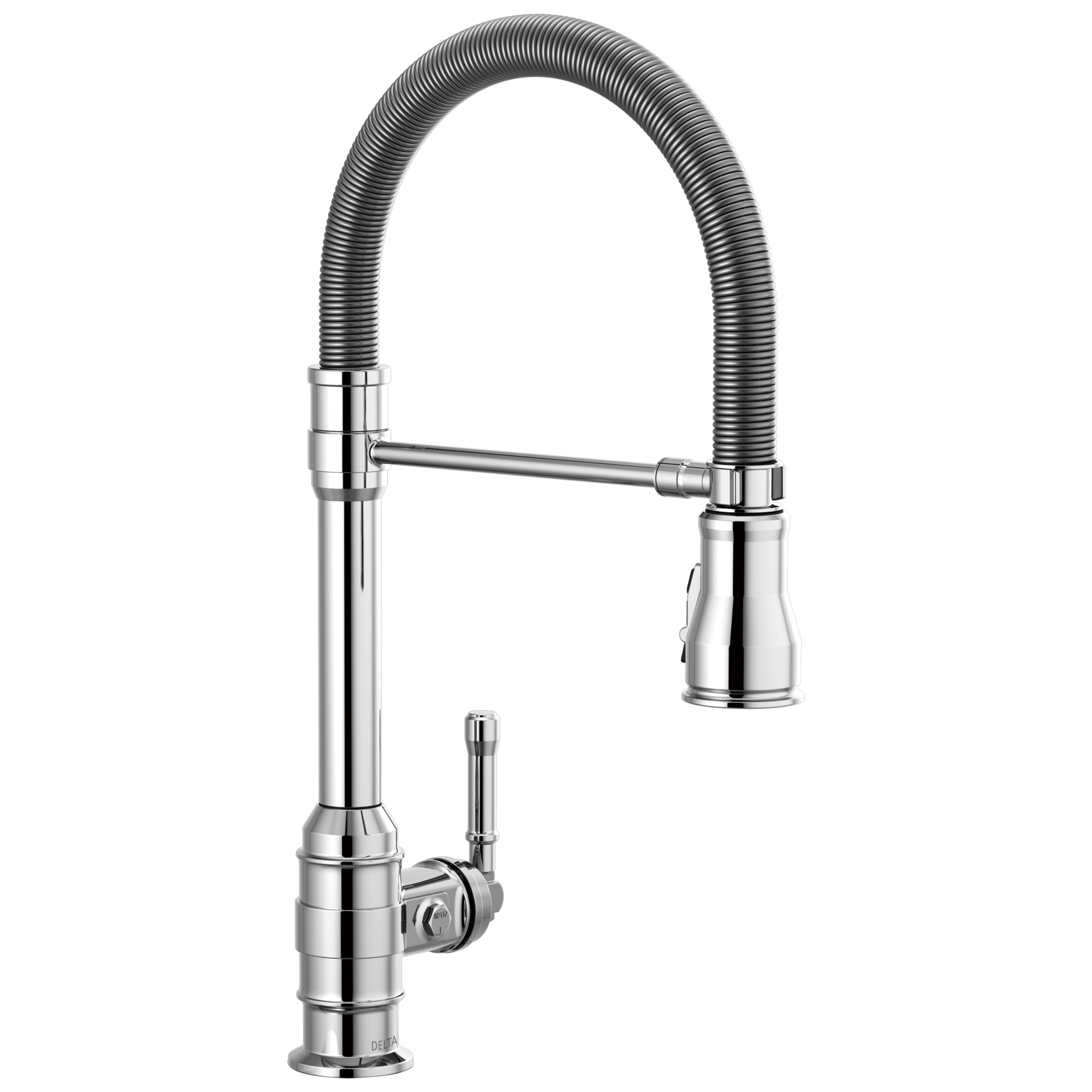 BroderickE Single Handle Pull-Down Kitchen Faucet With Spring Spout - Chrome