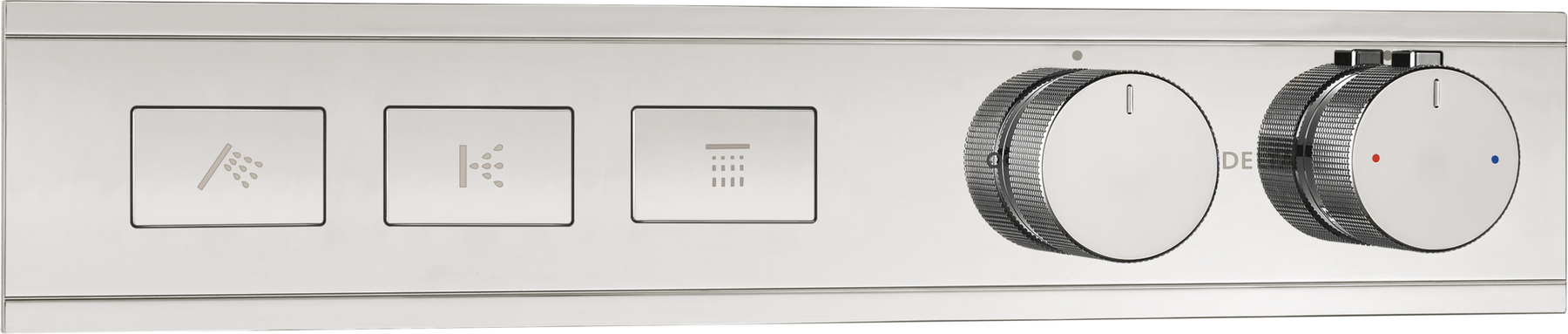 Modern High Flow Push Button Thermostatic Trim - 3 Outlet in Chrome ...