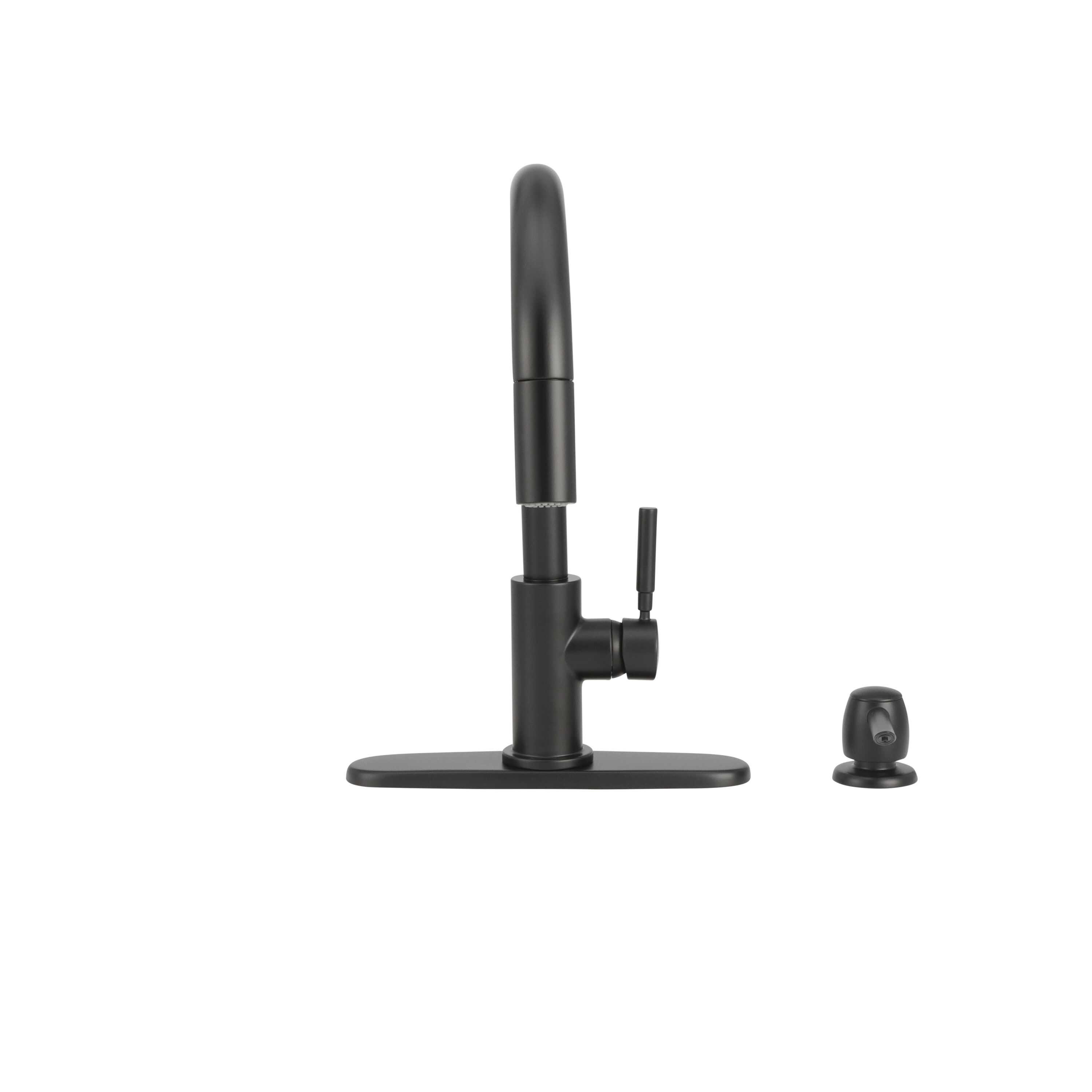 Single Handle Pull-Down Kitchen Faucet with Soap Dispenser in