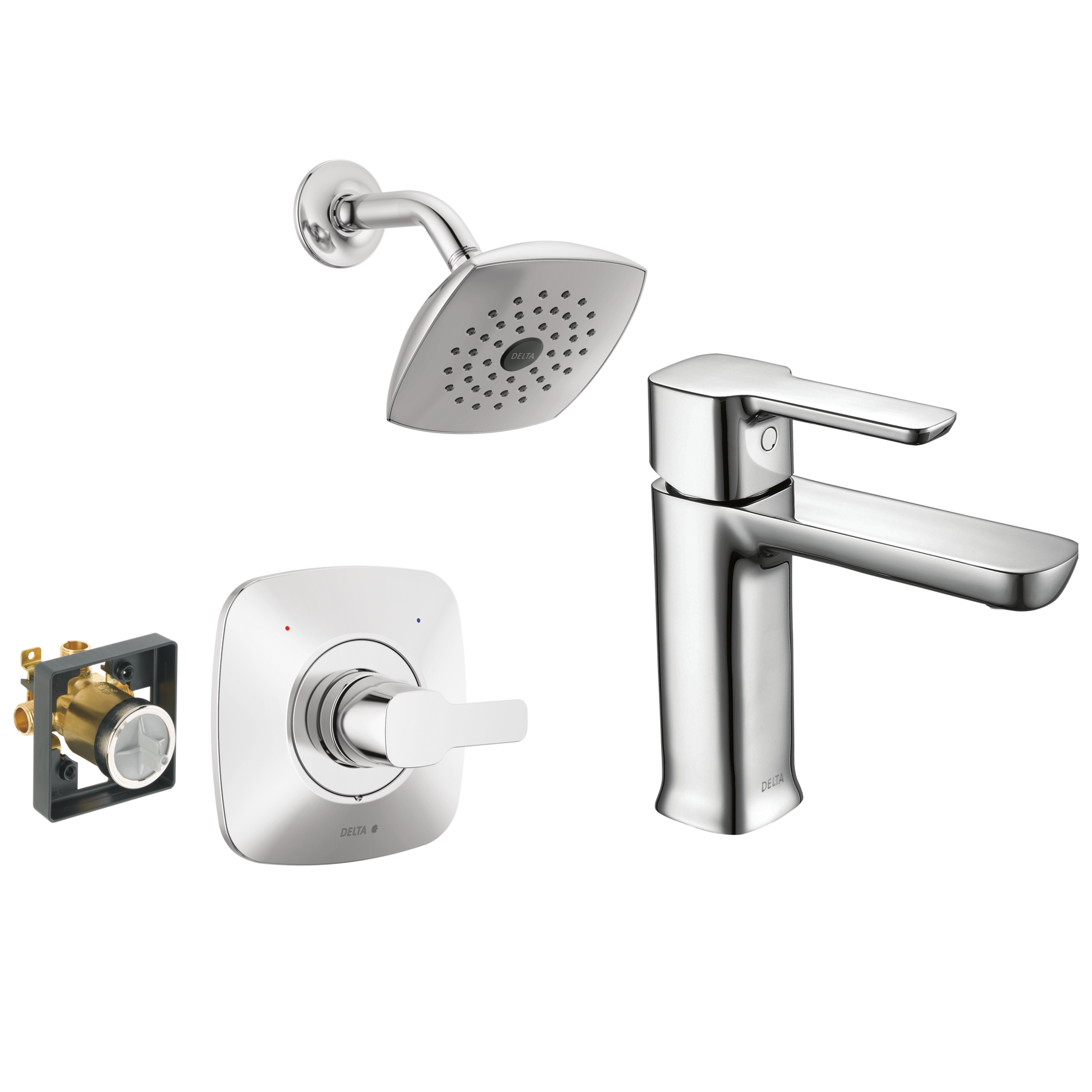 Single-Hole Lavatory Faucet with Shower Trim and Rough Bundle - 14