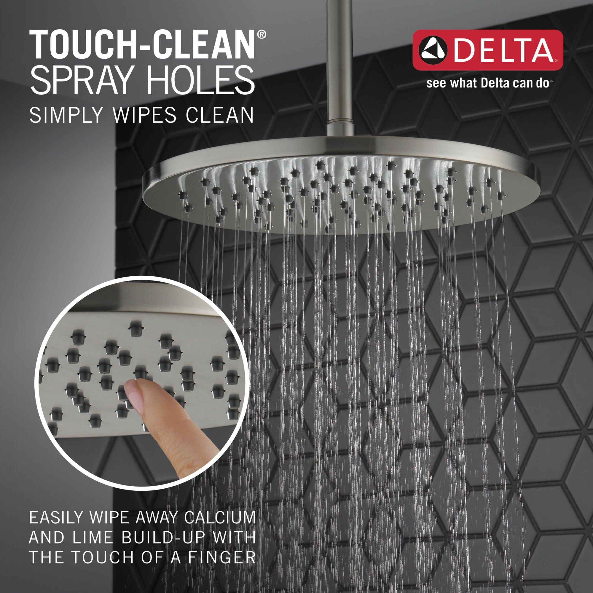 Single-Setting Metal Raincan Shower Head in Lumicoat® Stainless