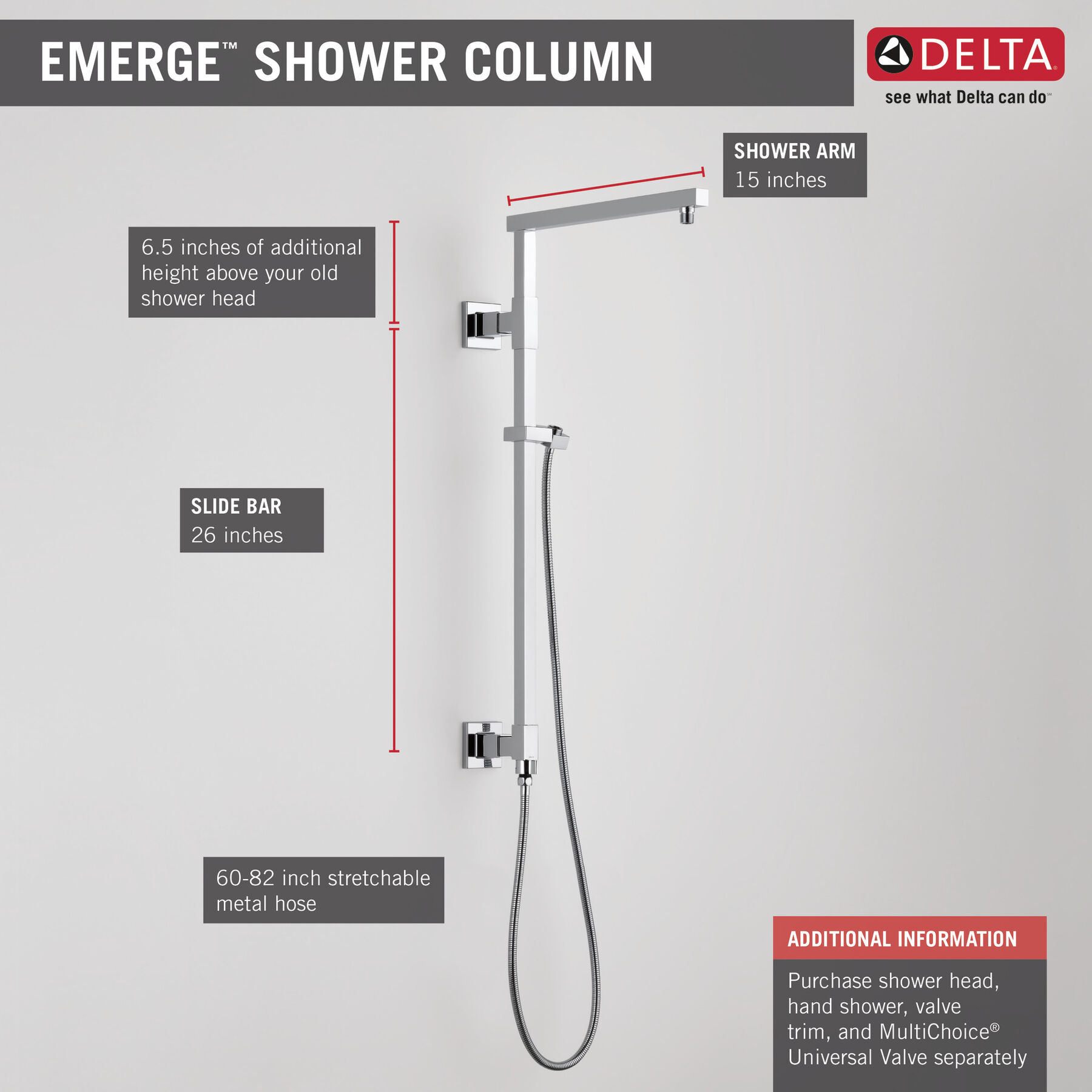 Shower Column 26" Angular