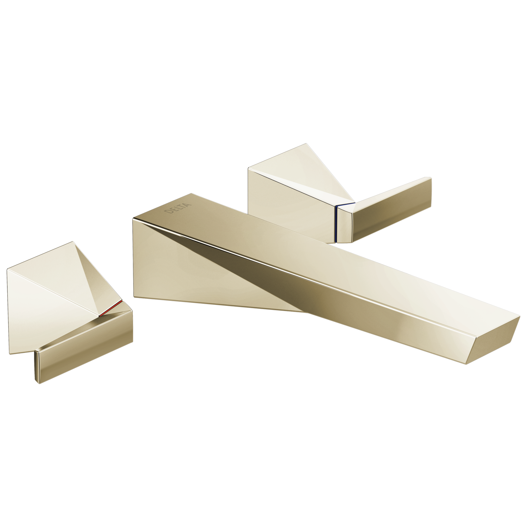 Two Handle Wall Mount Bathroom Faucet Trim in Lumicoat® Polished