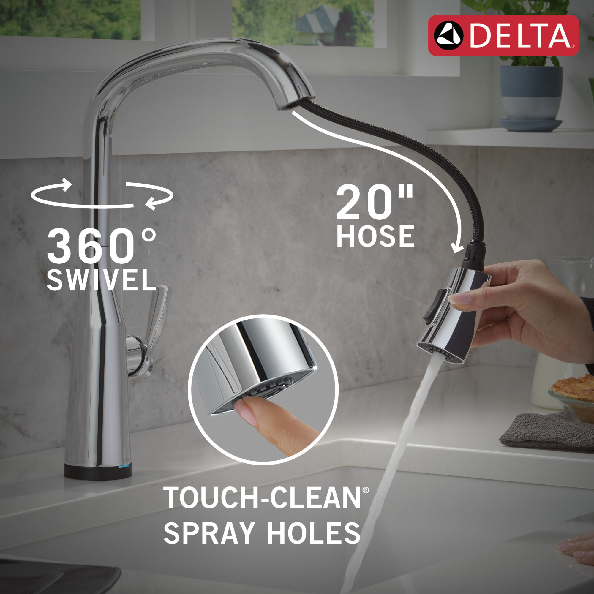 VoiceIQ® Single Handle Pull-Down Faucet with Touch2O® Technology