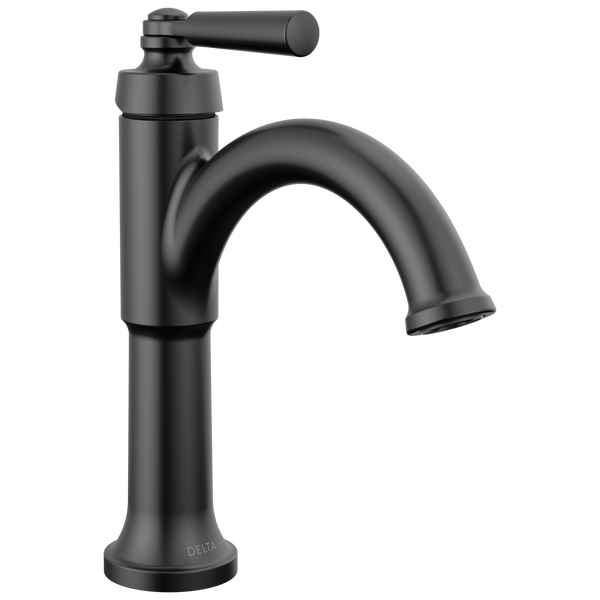 Single Handle Bathroom Faucet in Matte Black 535BLMPUDST Delta Faucet