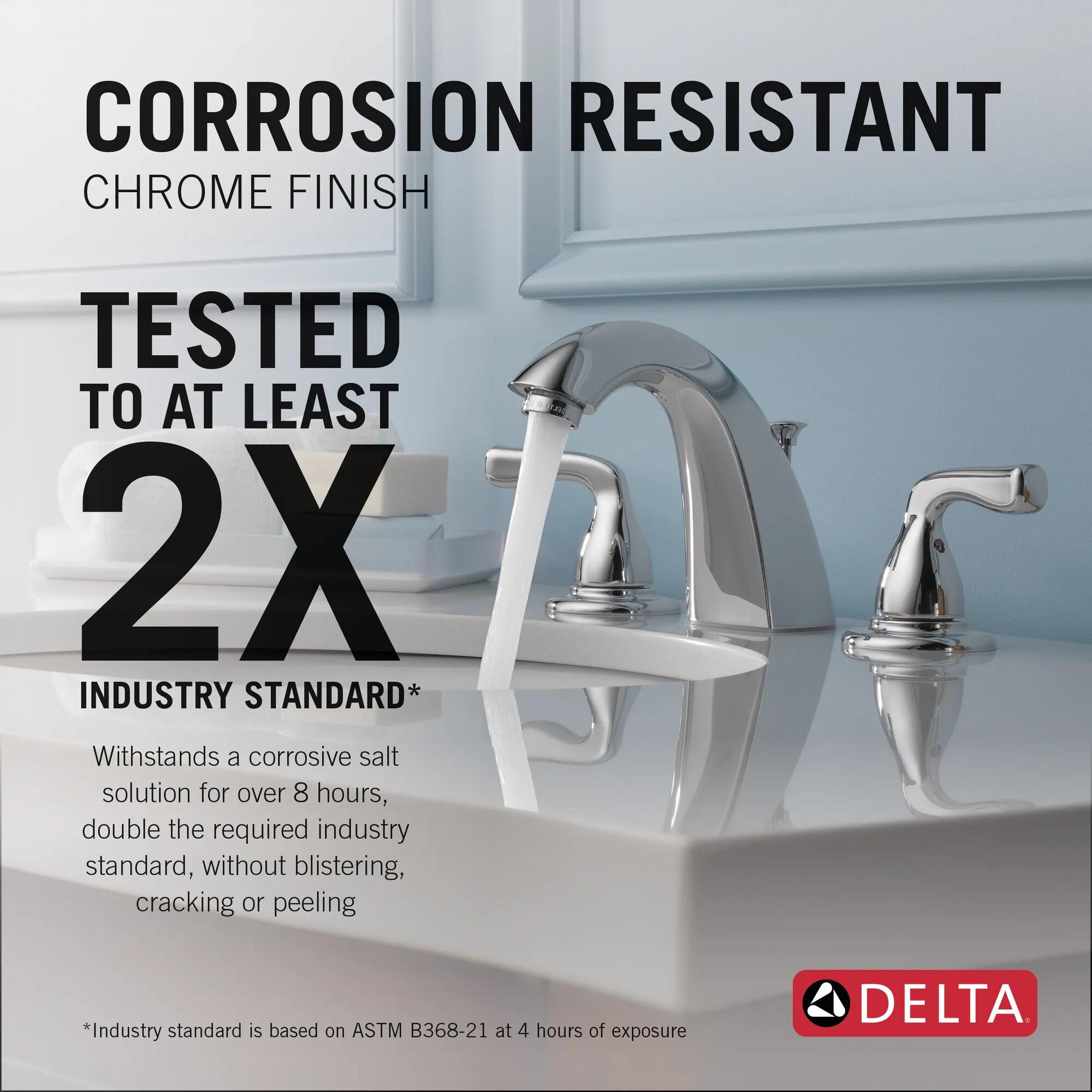 Two Handle Widespread Bathroom Faucet in Chrome B3511LF-PPU-ECO