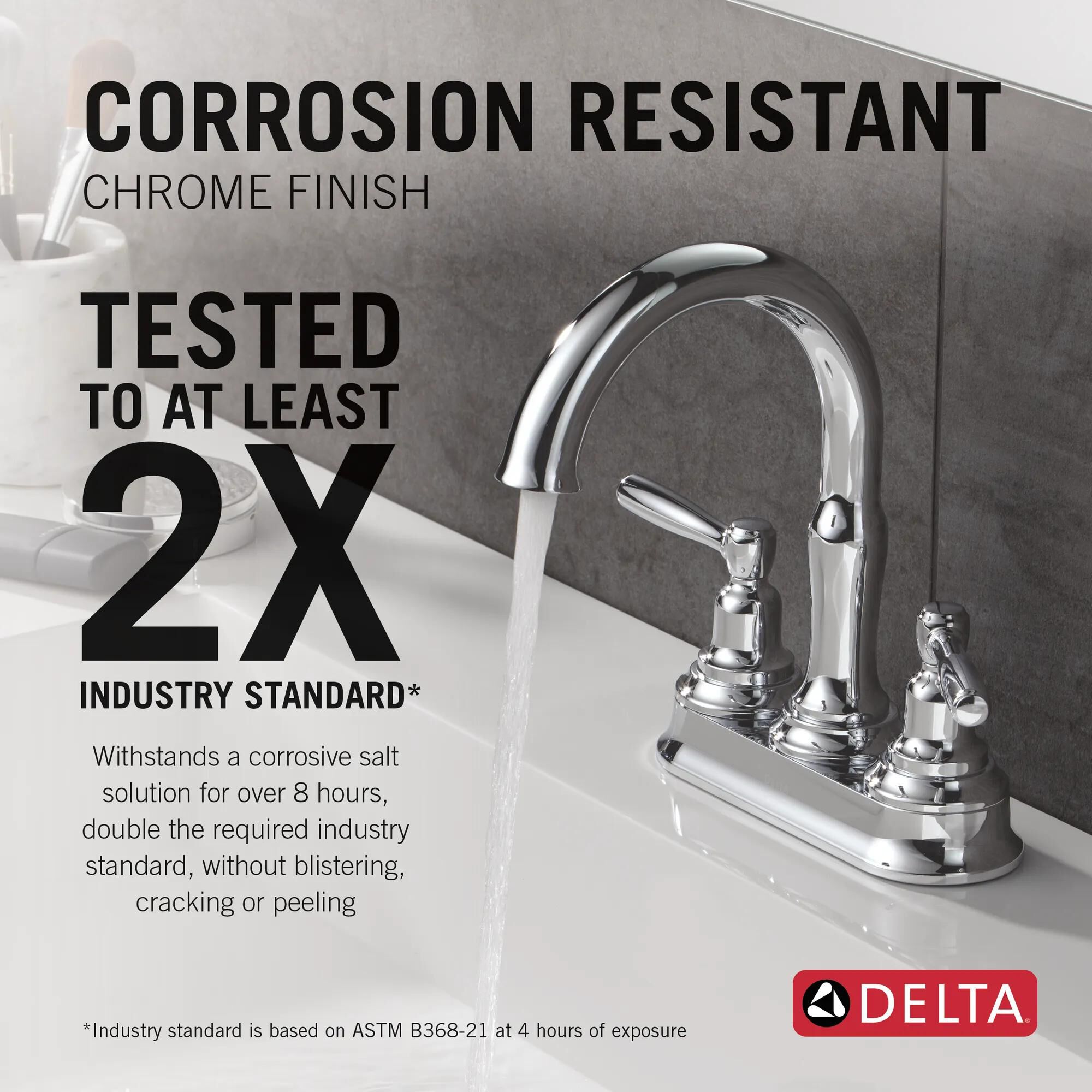 Two Handle Centerset Bathroom Faucet in Chrome 25985LF | Delta Faucet