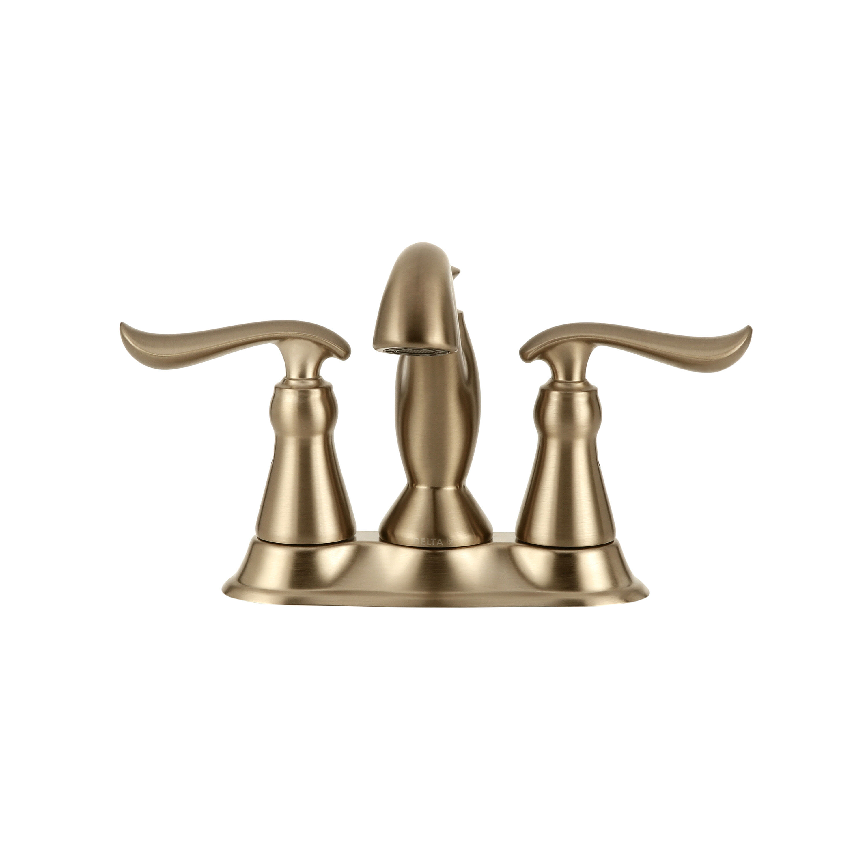 Two Handle Centerset Bathroom Faucet in Champagne Bronze 2594