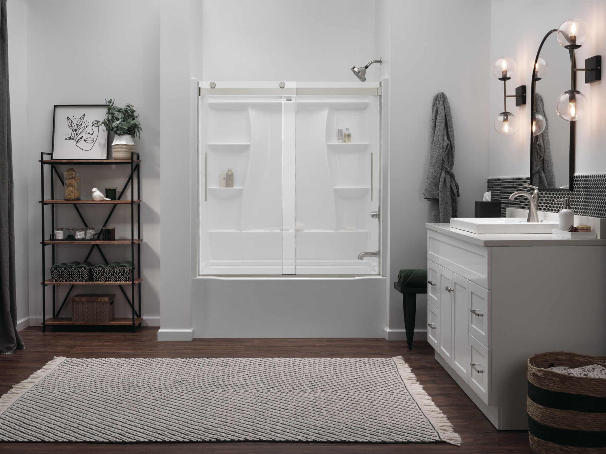 ロゴストロン メビウスタブレット BETTEN ProCrylic Bathtub 60 in. x 32 in. Right Drain in High Gloss White