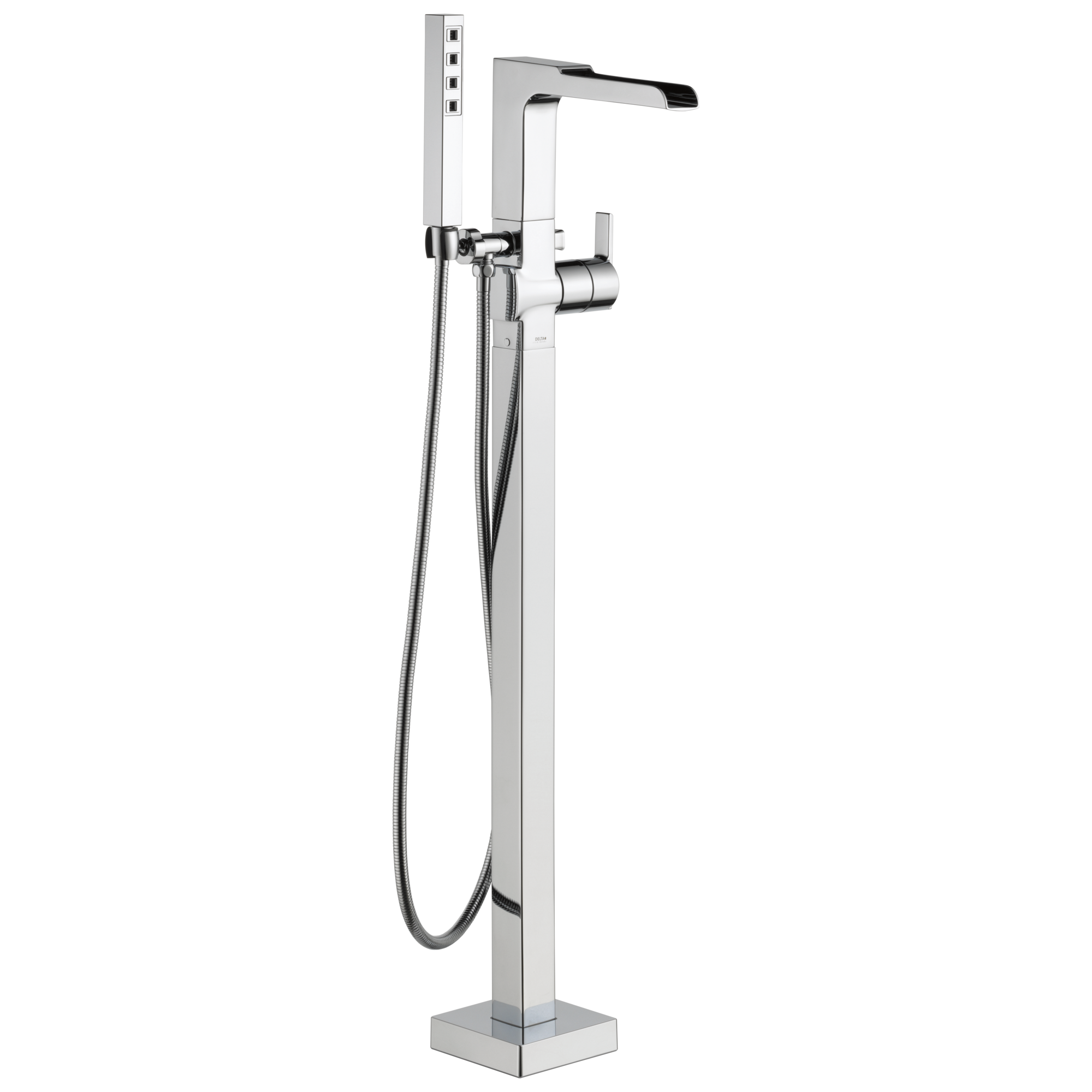 Delta Faucet Ara Single Handle Floor Mount Channel Spout Tub Filler Trim with Hand Shower - Chrome