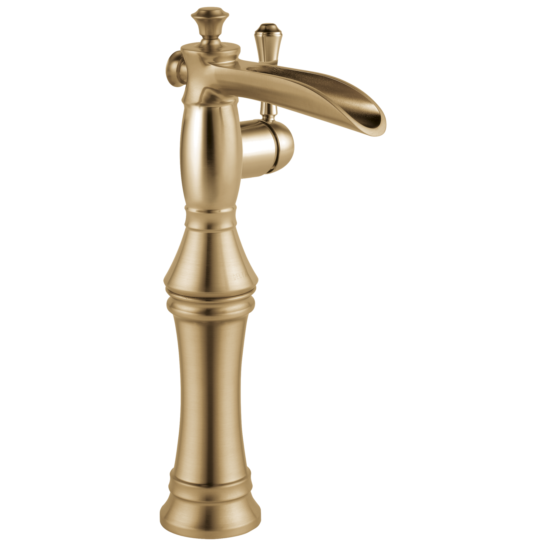 Single Handle Channel Vessel Bathroom Faucet in Champagne Bronze