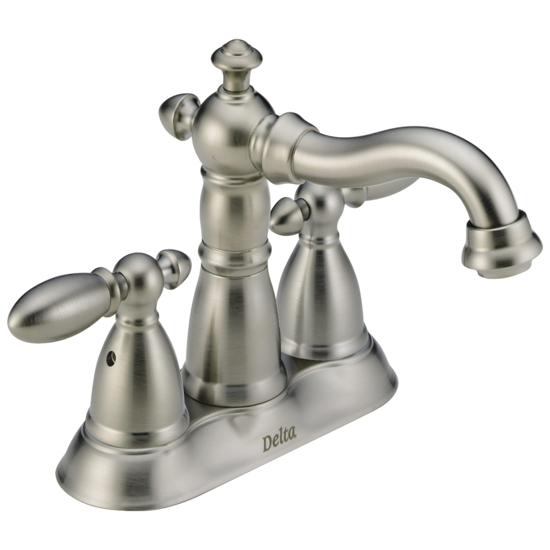 Two Handle Centerset Bathroom Faucet in Stainless 2555-SSMPU-DST