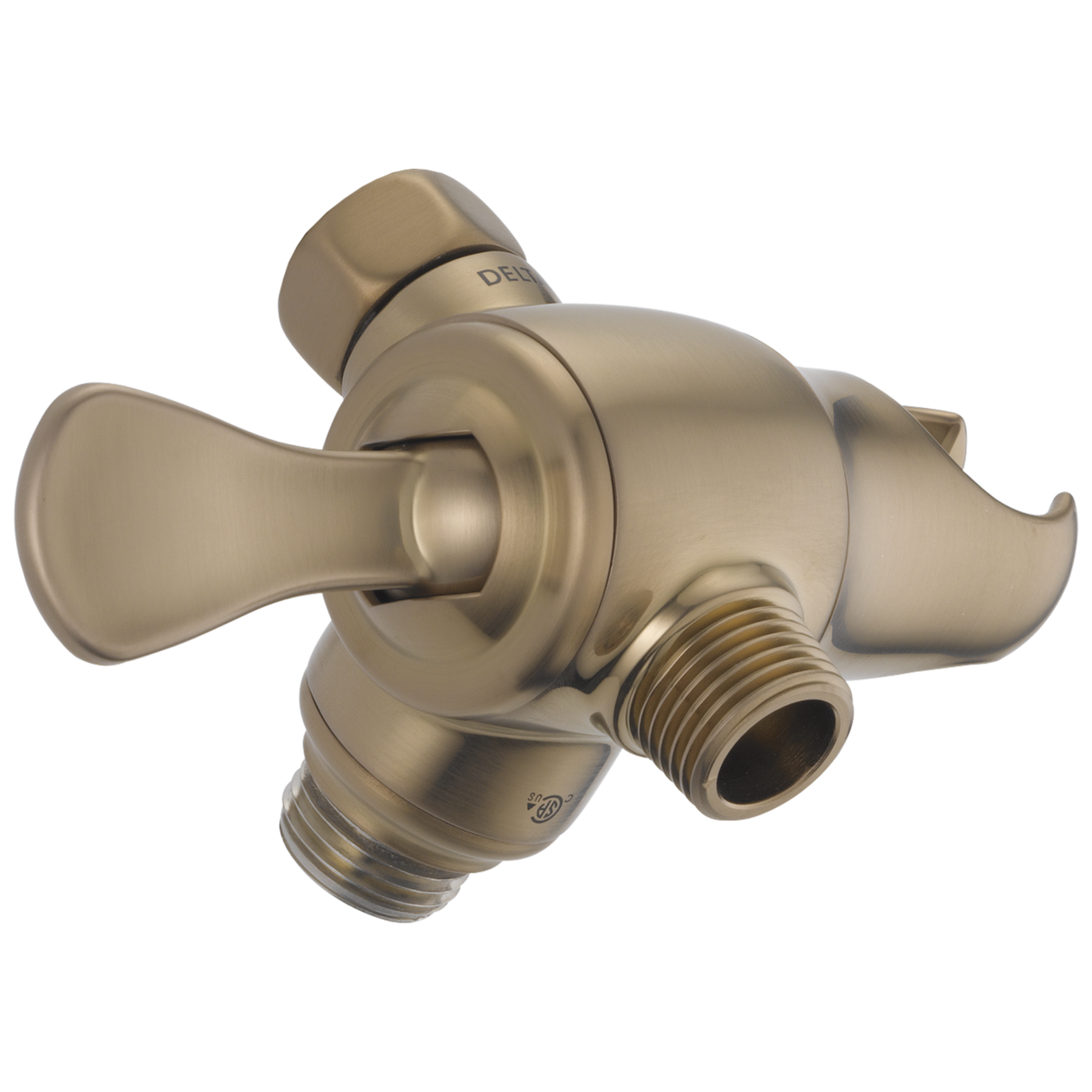 3Way Shower Arm Diverter with Hand Shower Mount in Champagne Bronze