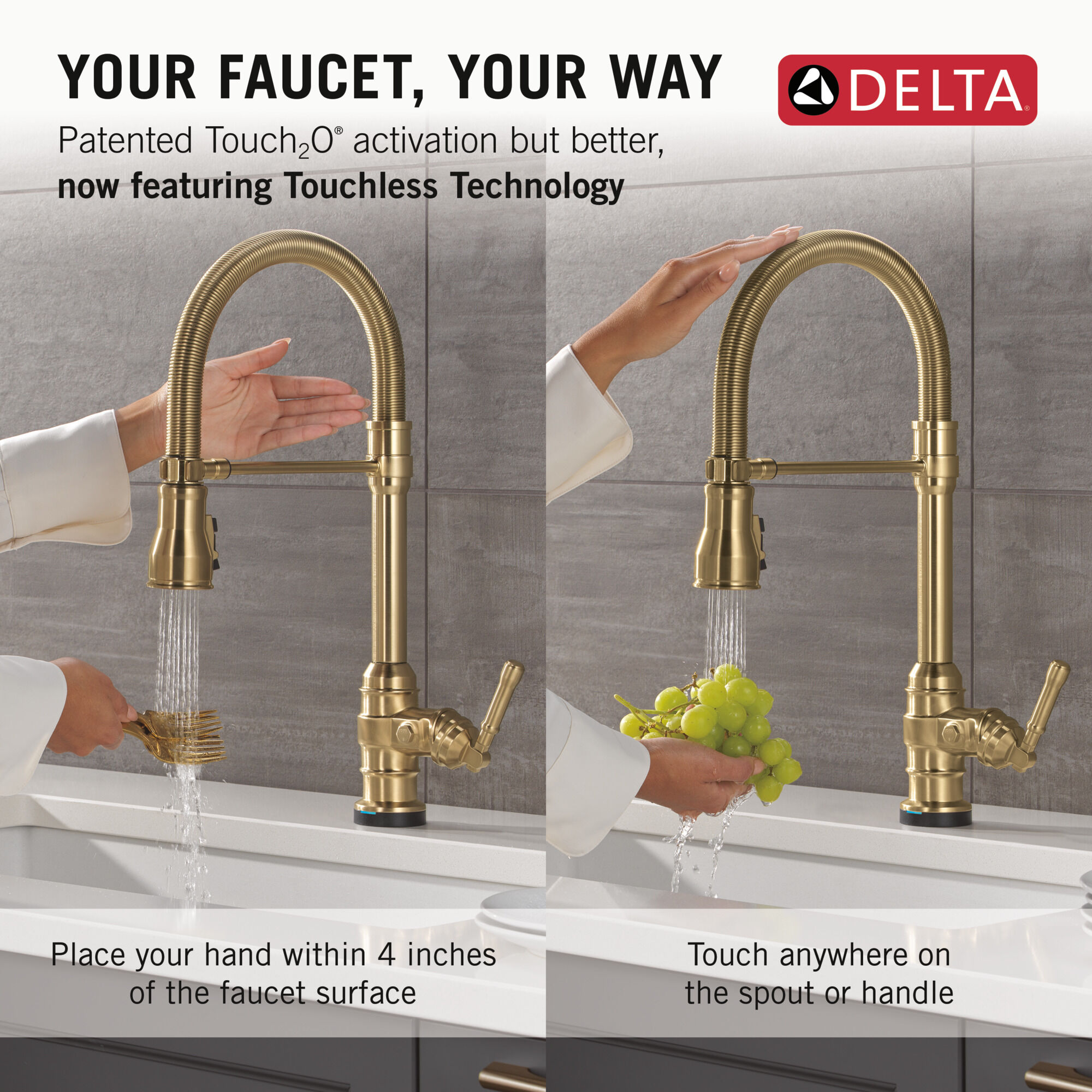 Touch2O® Technology Kitchen Faucet with Touchless Technology in