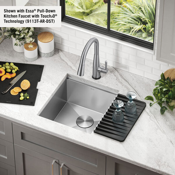 DELTA FAUCET Rivet 24-inch Workstation Laundry Utility Kitchen Sink Undermount 16 Gauge Stainless Steel Single Bowl with WorkFlow Ledge and 並行輸入品 - 4