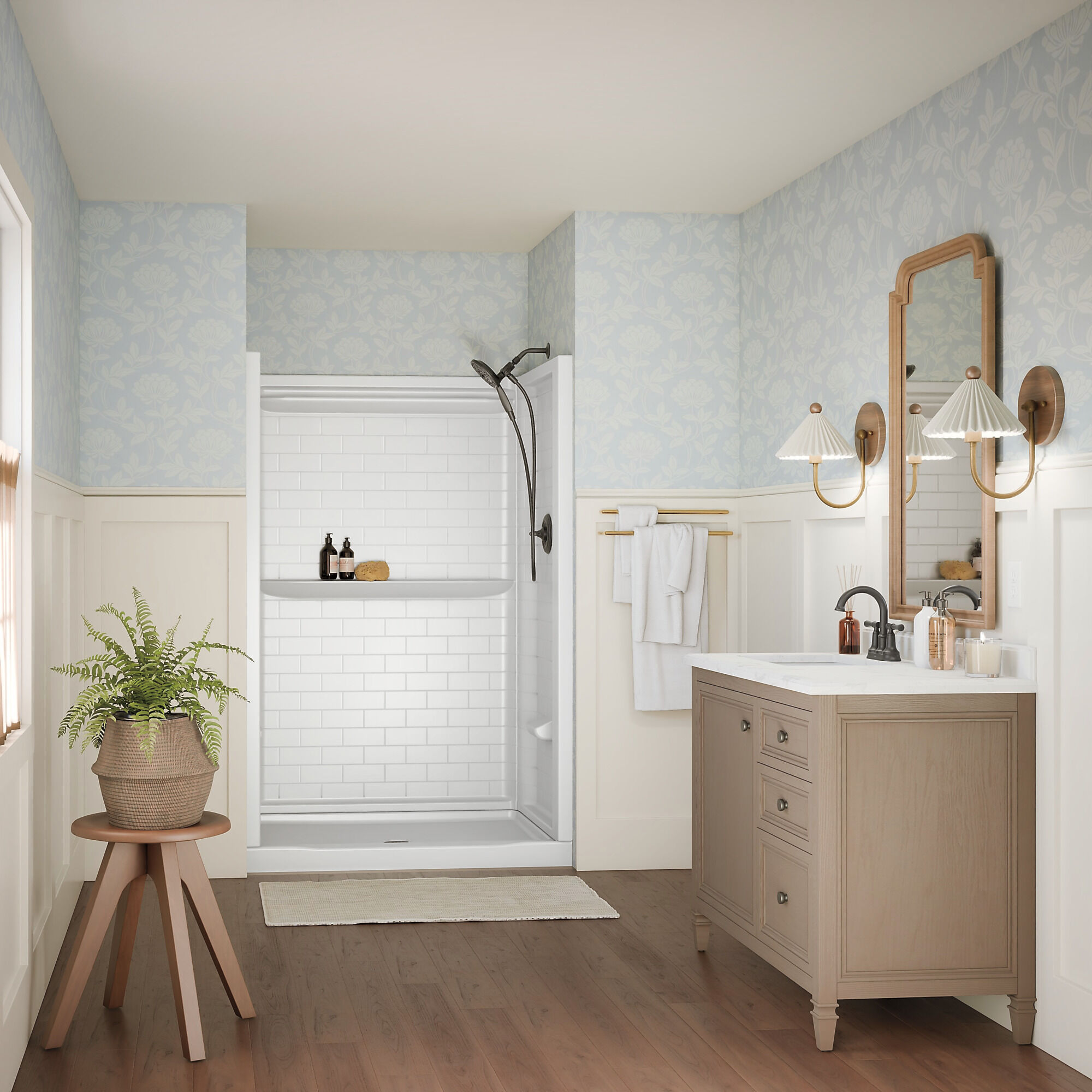 ProCrylic Tile 48 in. x 34 in. Shower Wall in High Gloss White