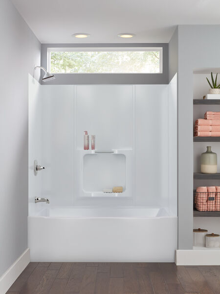 Bathtub Wall Set In High Gloss White, 57 Inch Bathtub Surround