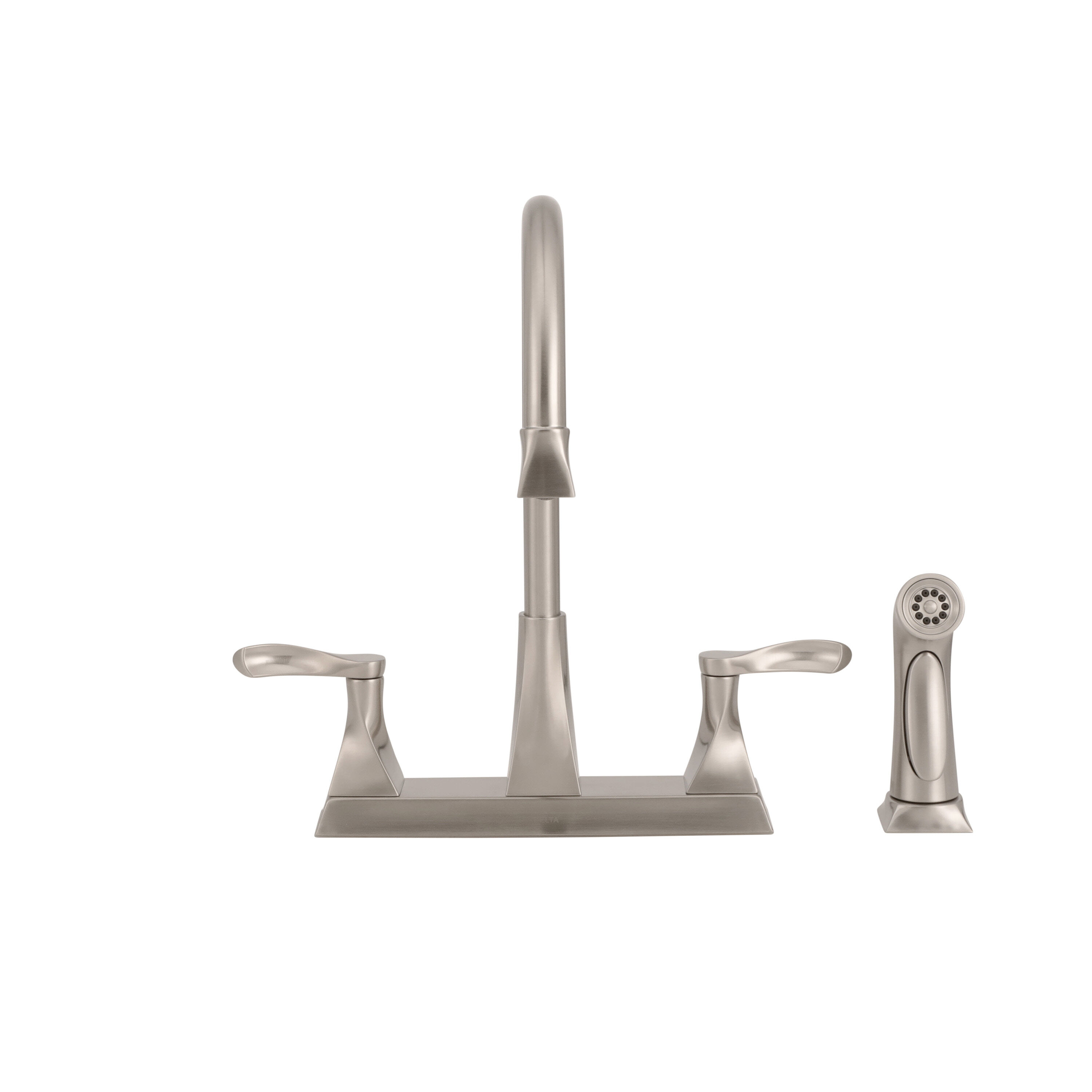 Two Handle Kitchen Faucet with Spray (Recertified) in Stainless