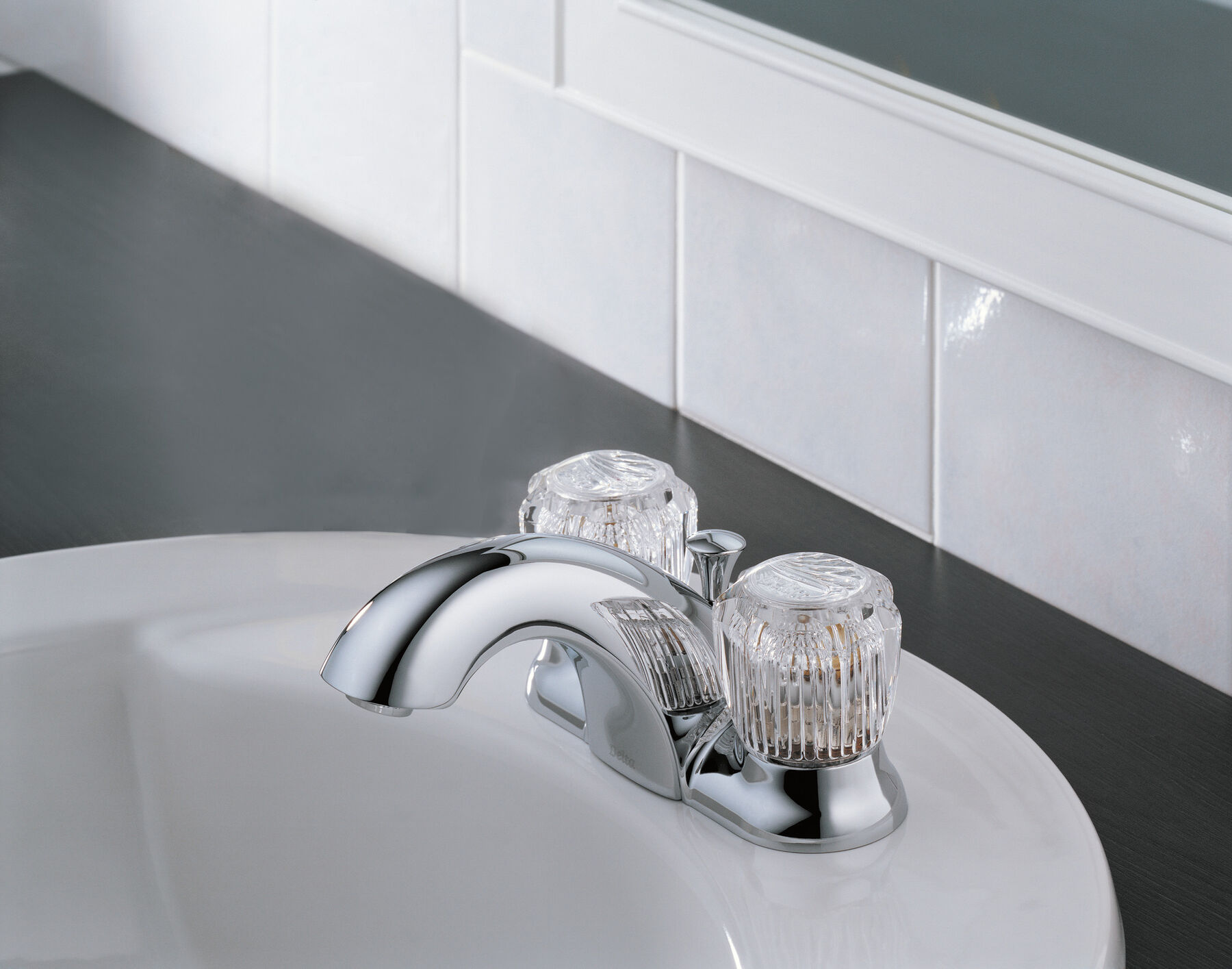 Two Handle Centerset Bathroom Faucet in Chrome — thumbnail 2