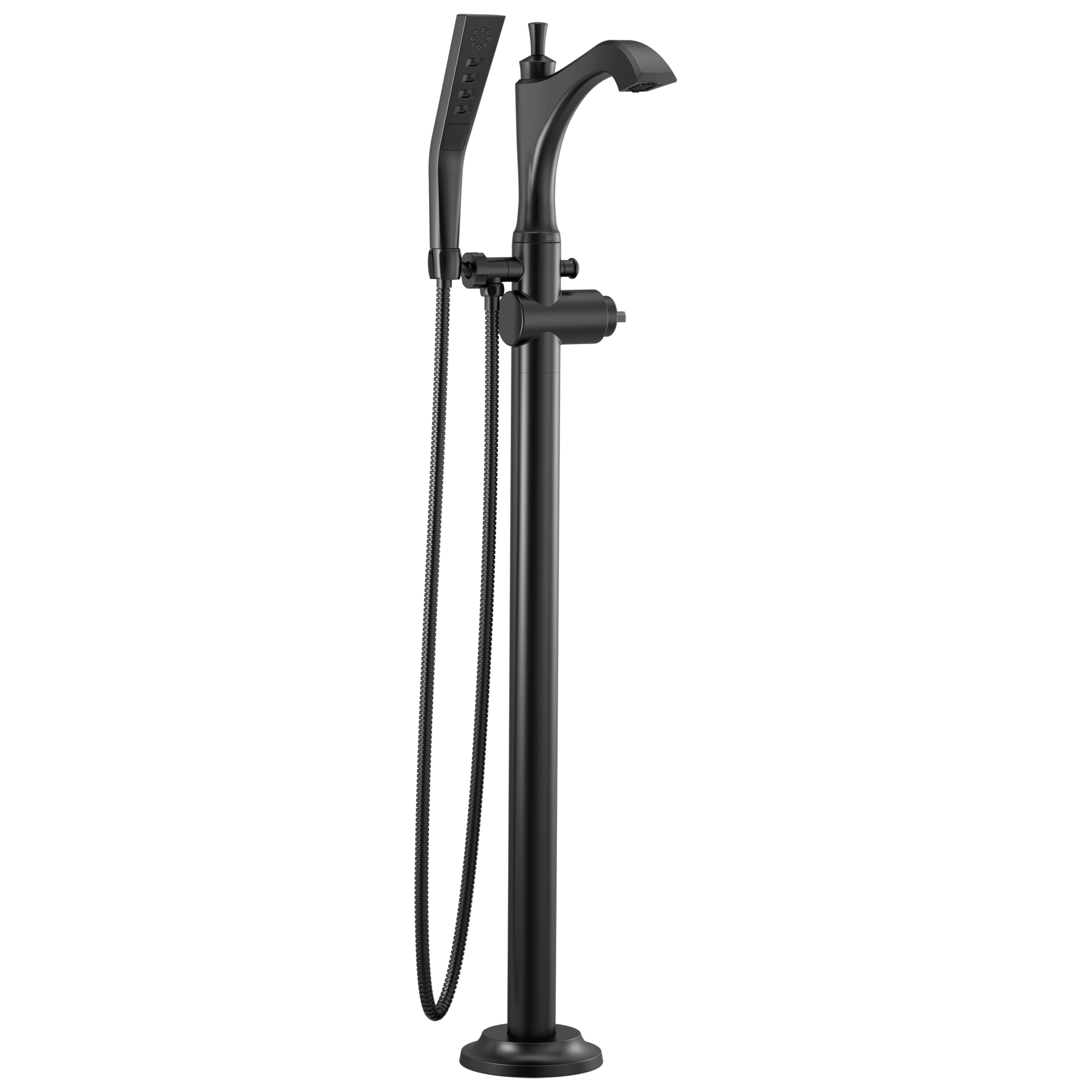 Delta Faucet Dorval® Single Handle Floor Mount Tub Filler Trim - Less Handle in Matte Black