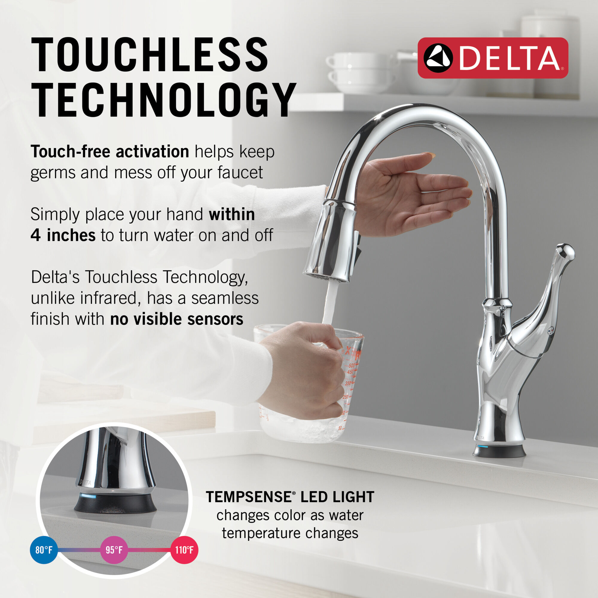 Touch2O® Technology Kitchen Faucet with Touchless Technology in