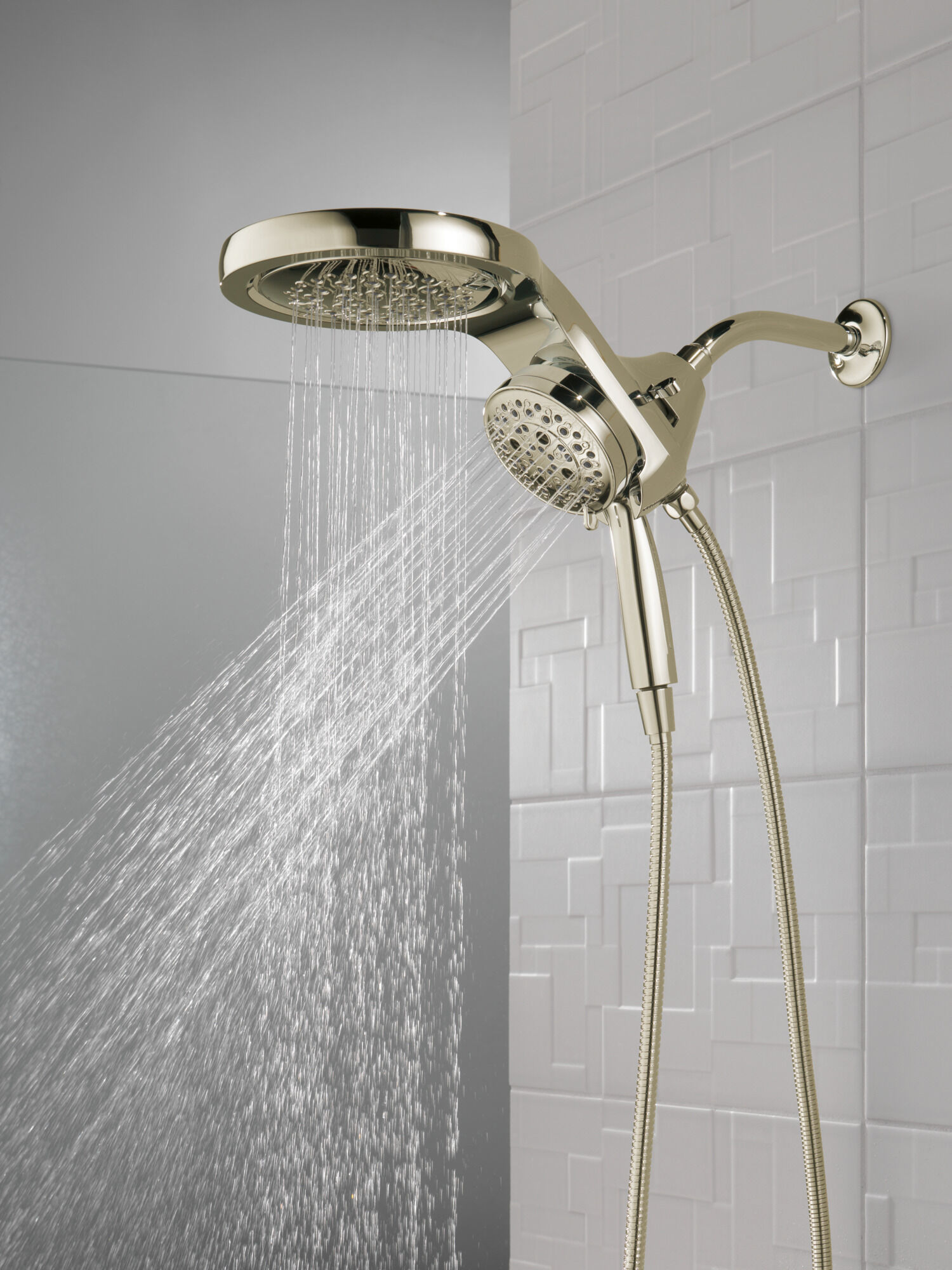 HydroRain® H2Okinetic® 5-Setting Two-In-One Shower Head in