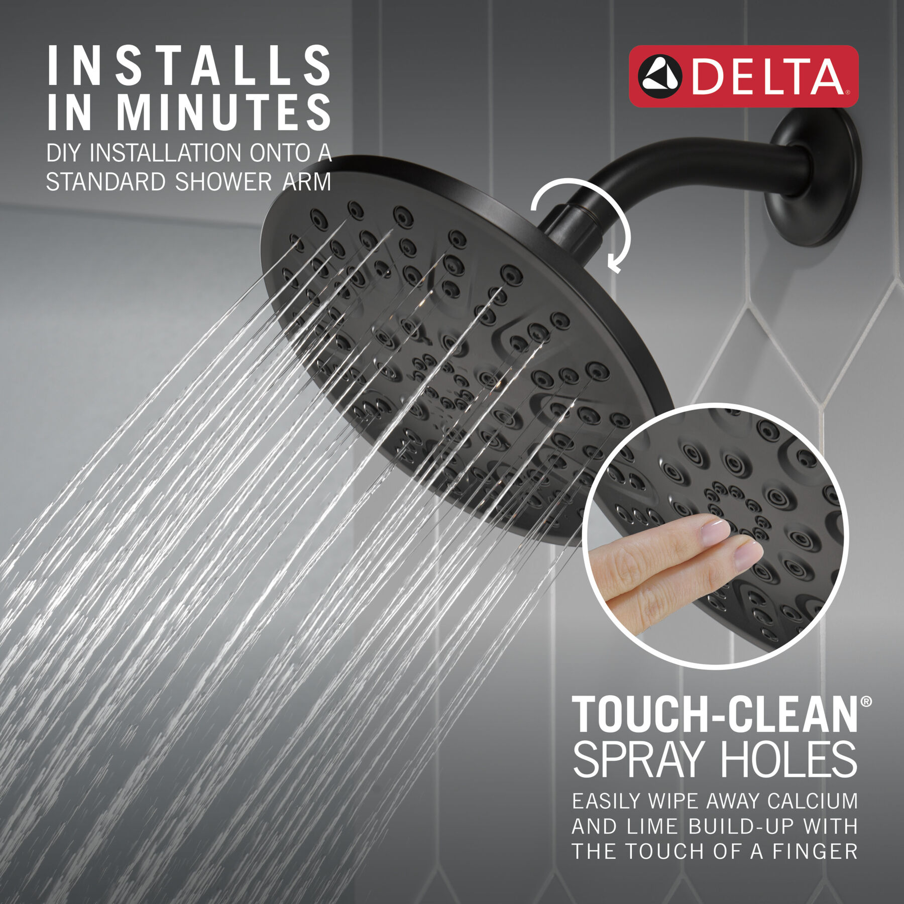 4 Setting Shower Head in Matte Black 75617BL Delta Faucet