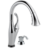 Single Handle Pull-Down Kitchen Faucet with Touch<sub>2</sub>O&reg; Technology and Soap Dispenser