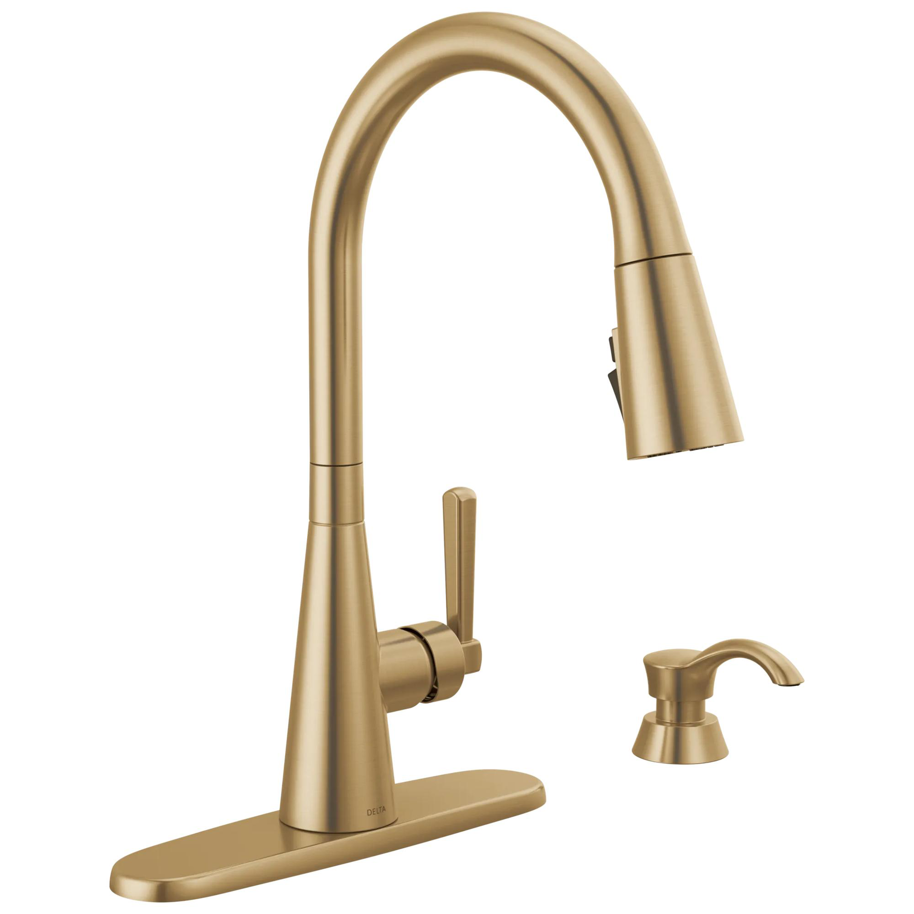 Single Handle Pull-Down Kitchen Faucet with Soap Dispenser and