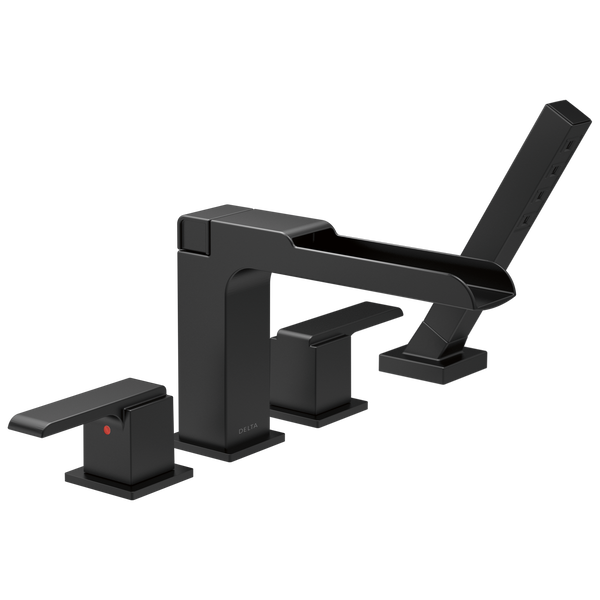 Roman Tub Trim With Channel Spout And Hand Shower T4768 Bl Delta Faucet