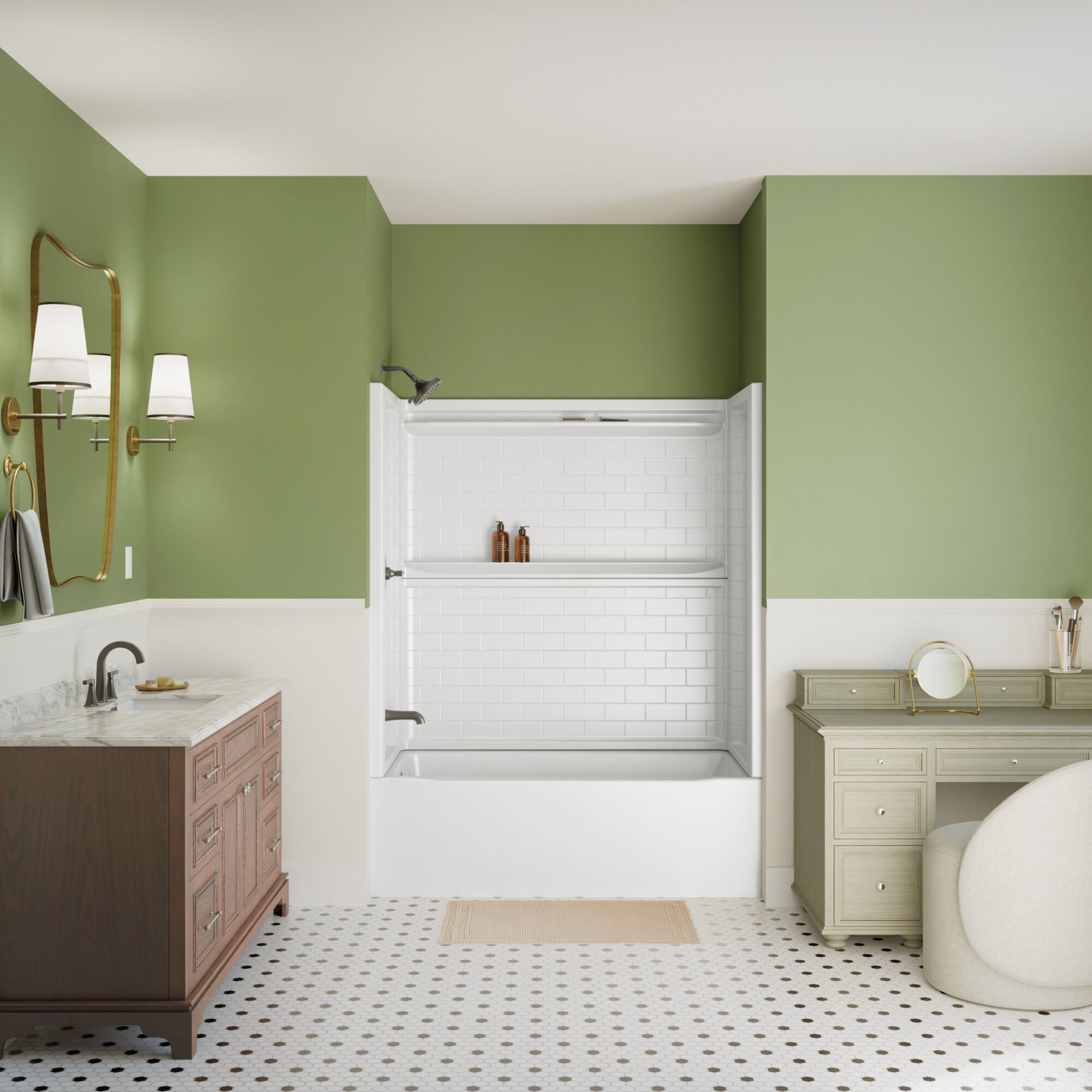 ProCrylic Tile 60 in. x 32 in. Bathtub Wall in High Gloss White